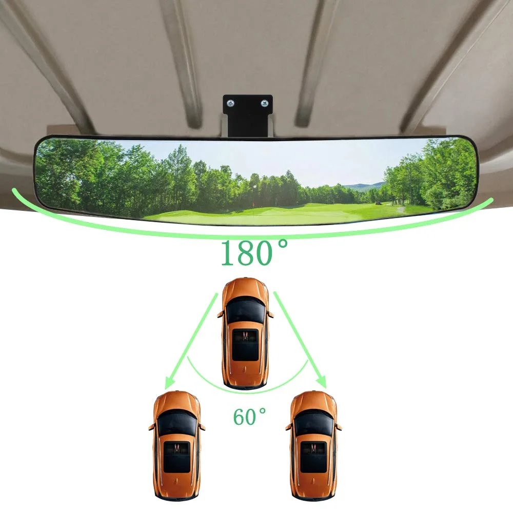 WLOOD Golf Cart Folding Convex Mirror Set for Club Car, E-Z-GO image 2