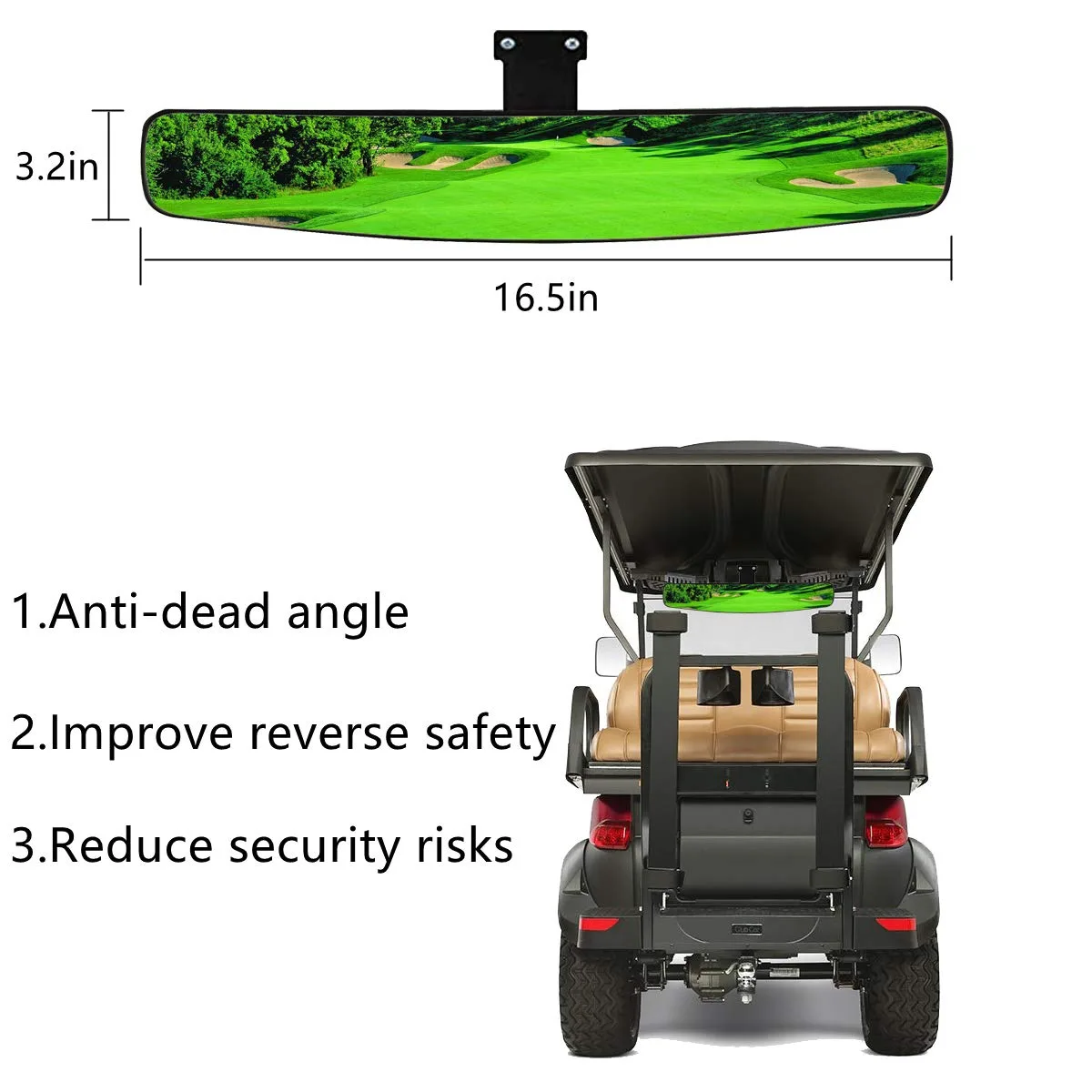 WLOOD Golf Cart Folding Convex Mirror Set for Club Car, E-Z-GO image 4
