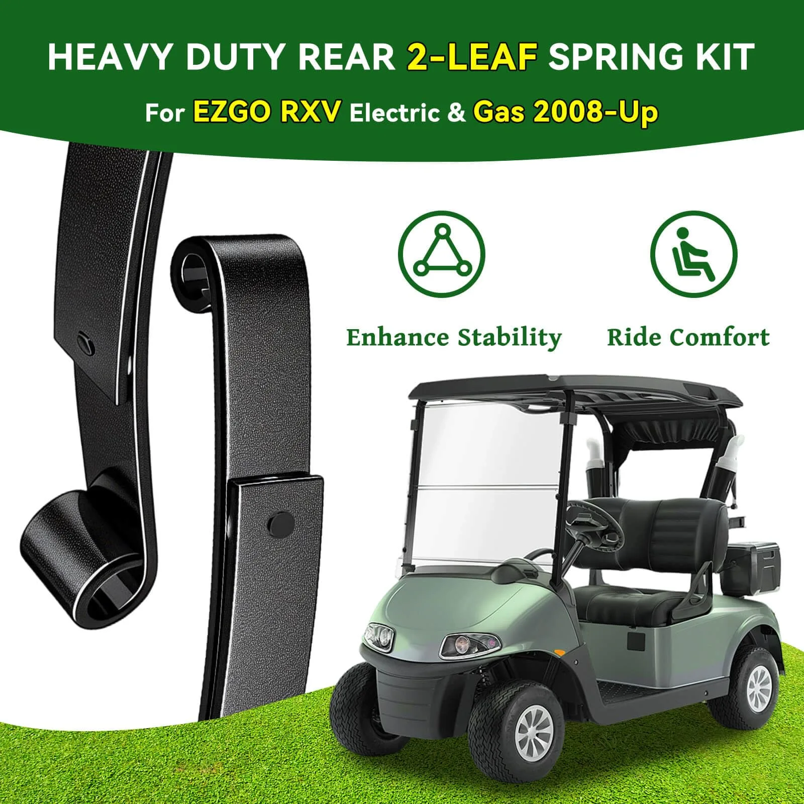 Cartalia Heavy-Duty Rear Leaf Springs for E-Z-GO RXV 2008+ image 2