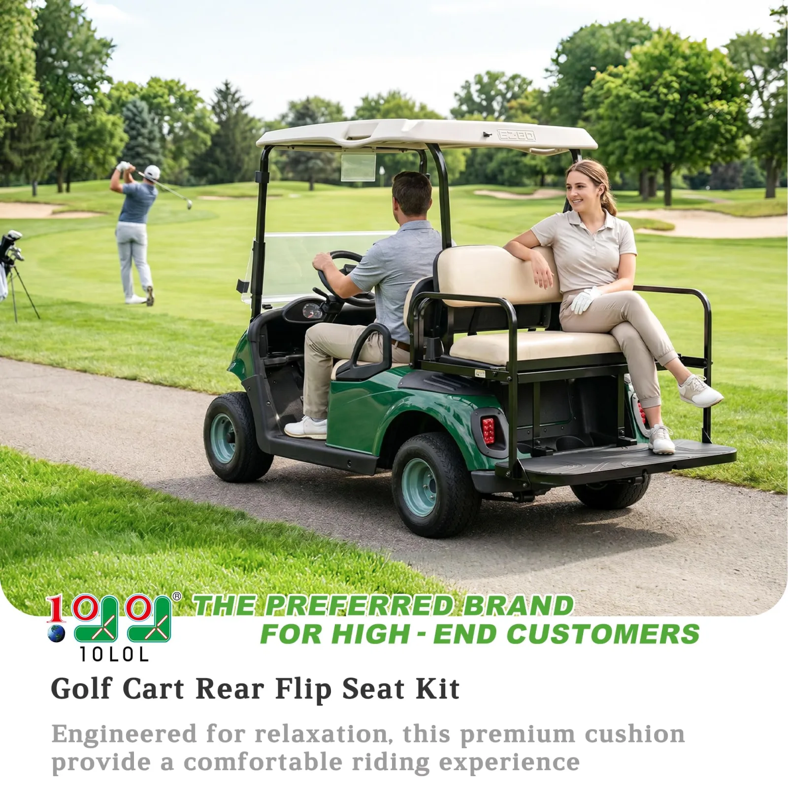 10L0L Rear Flip Seat Kit for EZGO RXV, 2008-Up image 2
