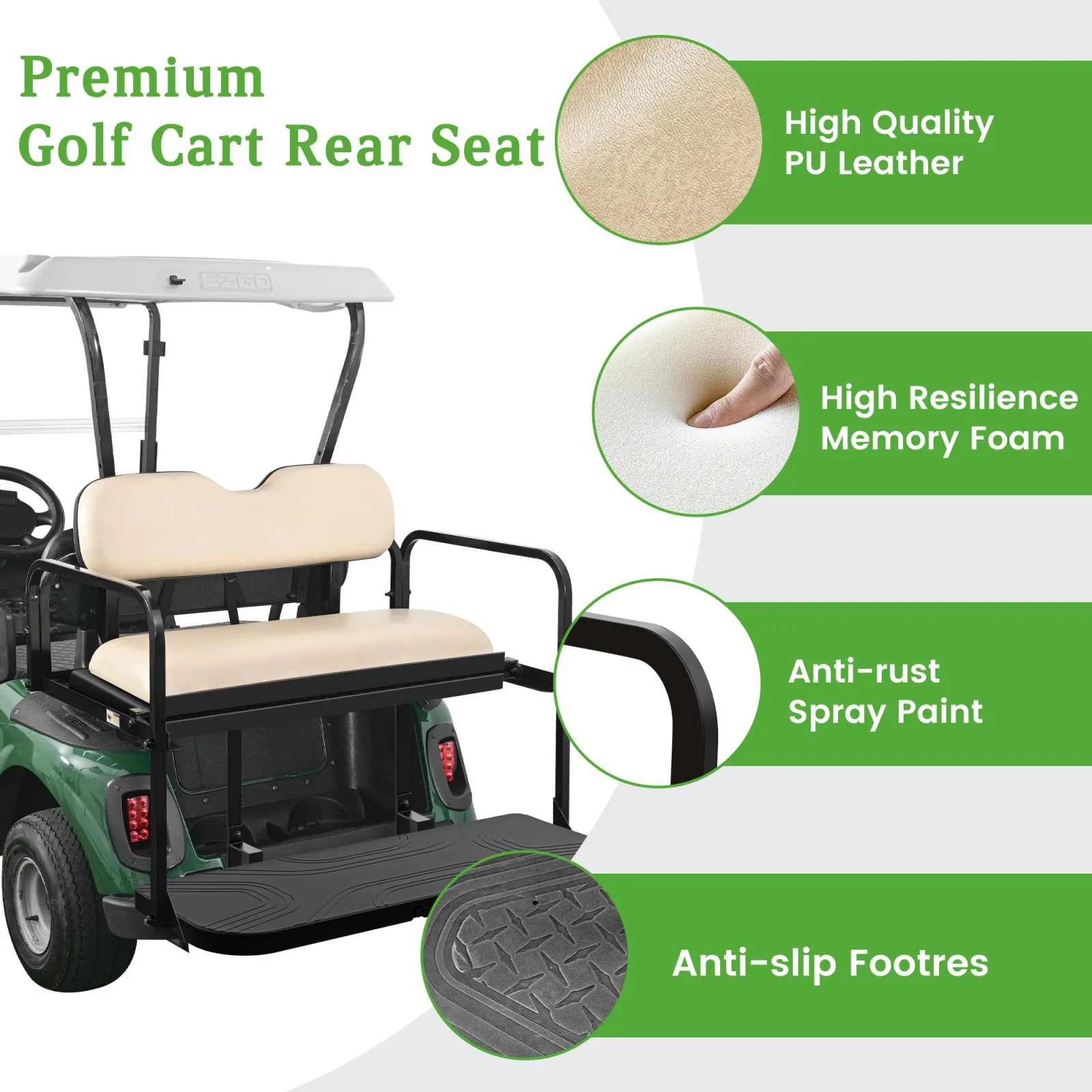 10L0L Rear Flip Seat Kit for EZGO RXV, 2008-Up image 4