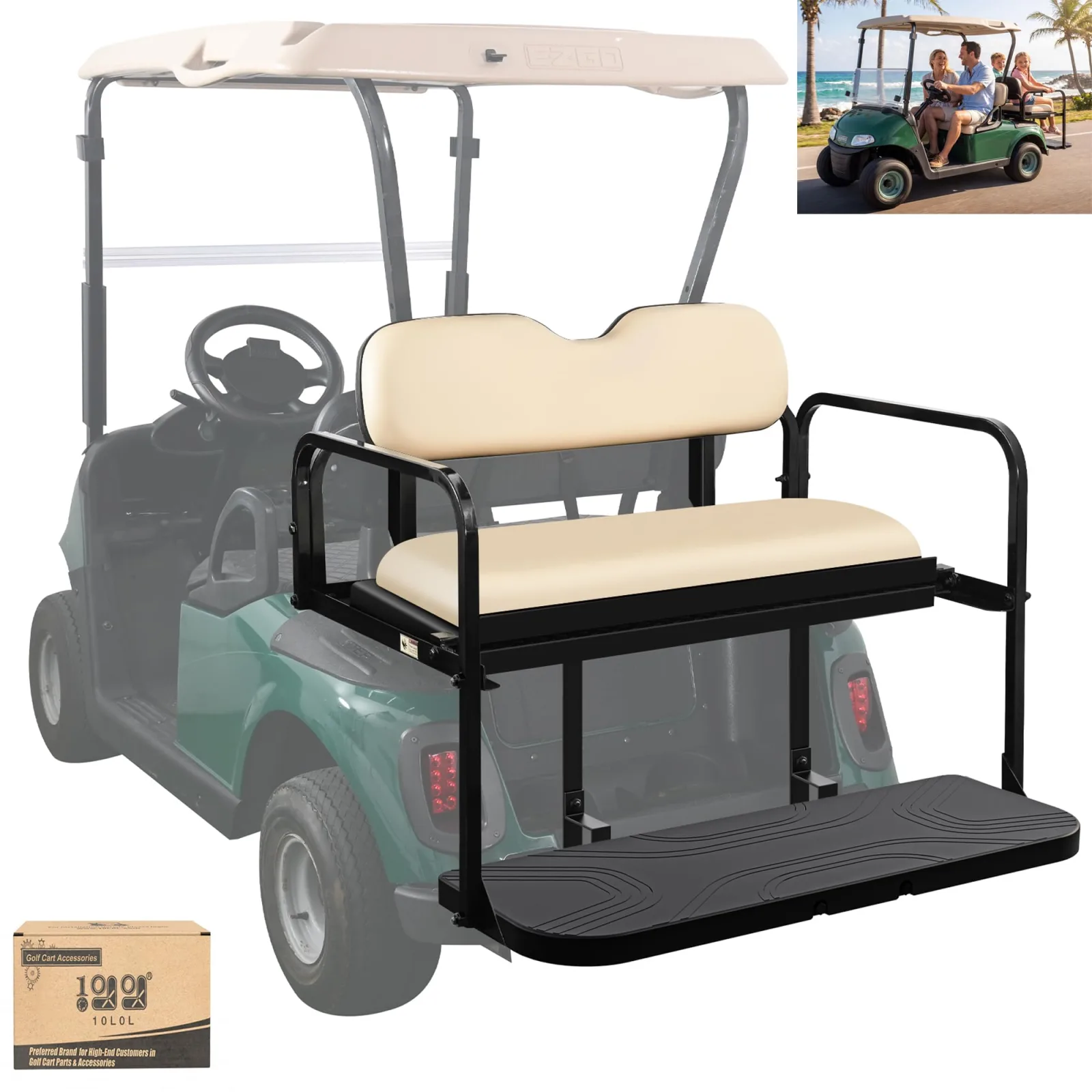 10L0L Rear Flip Seat Kit for EZGO RXV, 2008-Up
