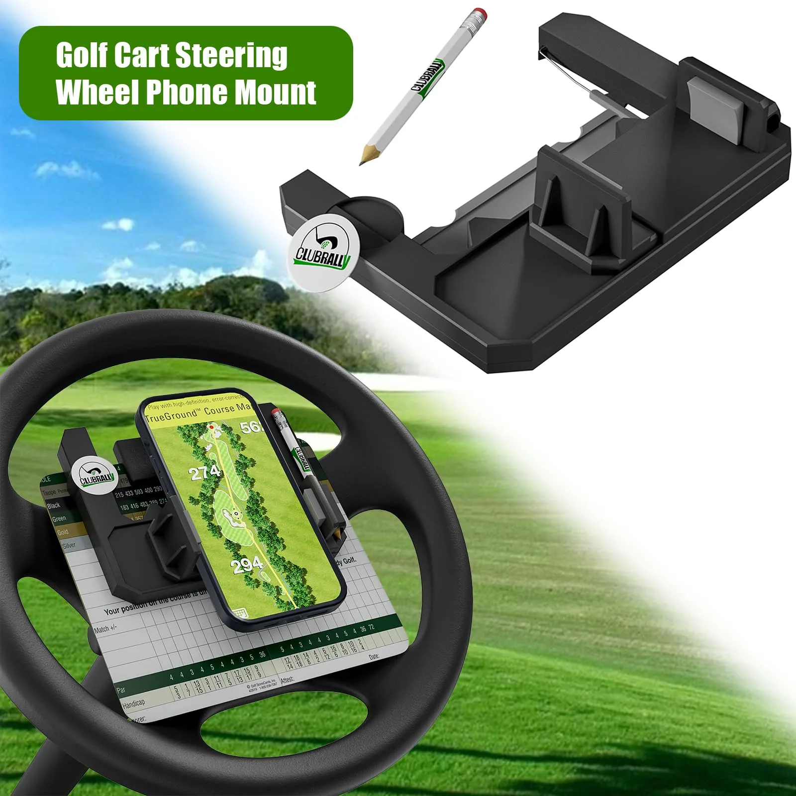 CLUBRALLY CB-143 Golf Cart Steering Wheel Phone Mount image 2