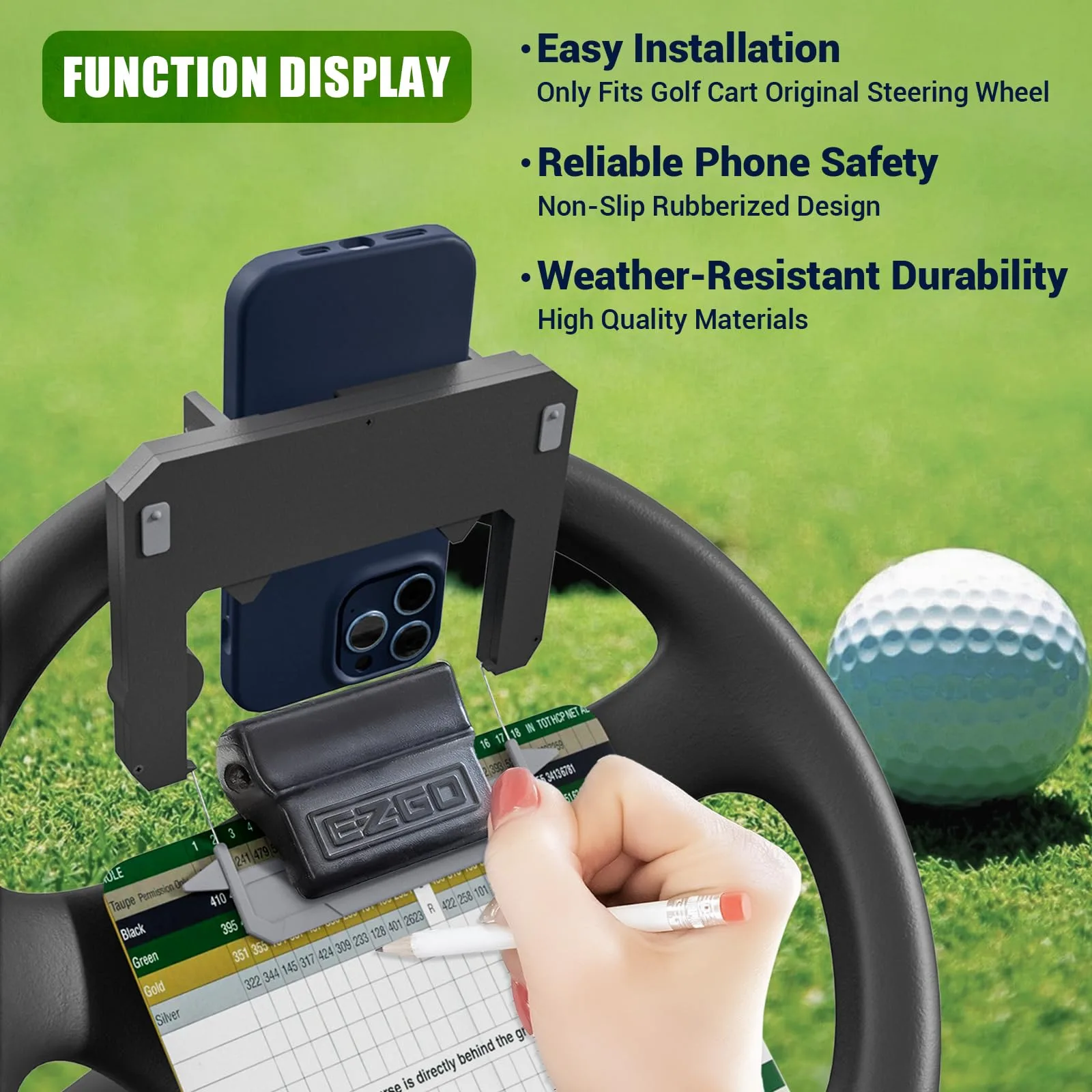 CLUBRALLY CB-143 Golf Cart Steering Wheel Phone Mount image 3