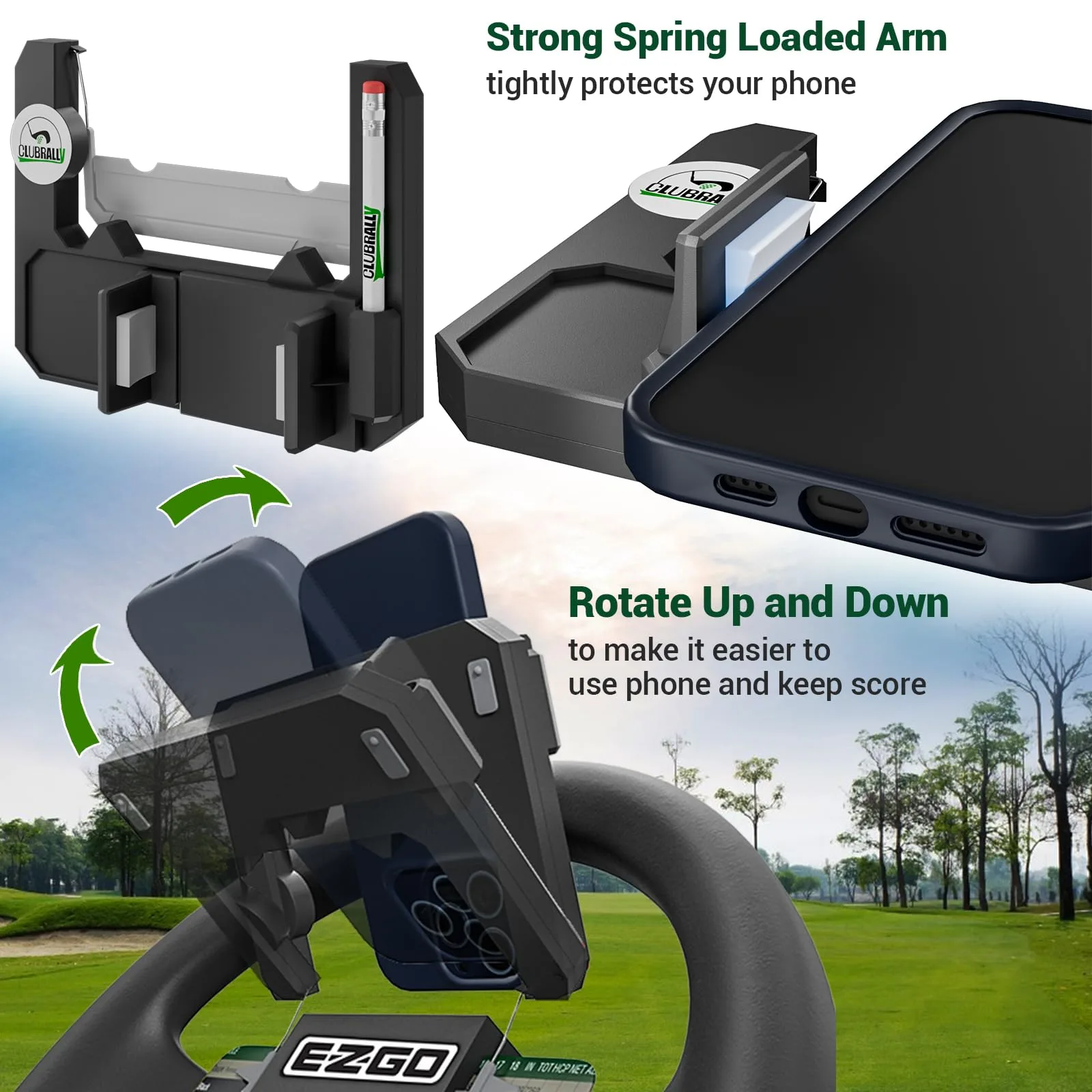CLUBRALLY CB-143 Golf Cart Steering Wheel Phone Mount image 4