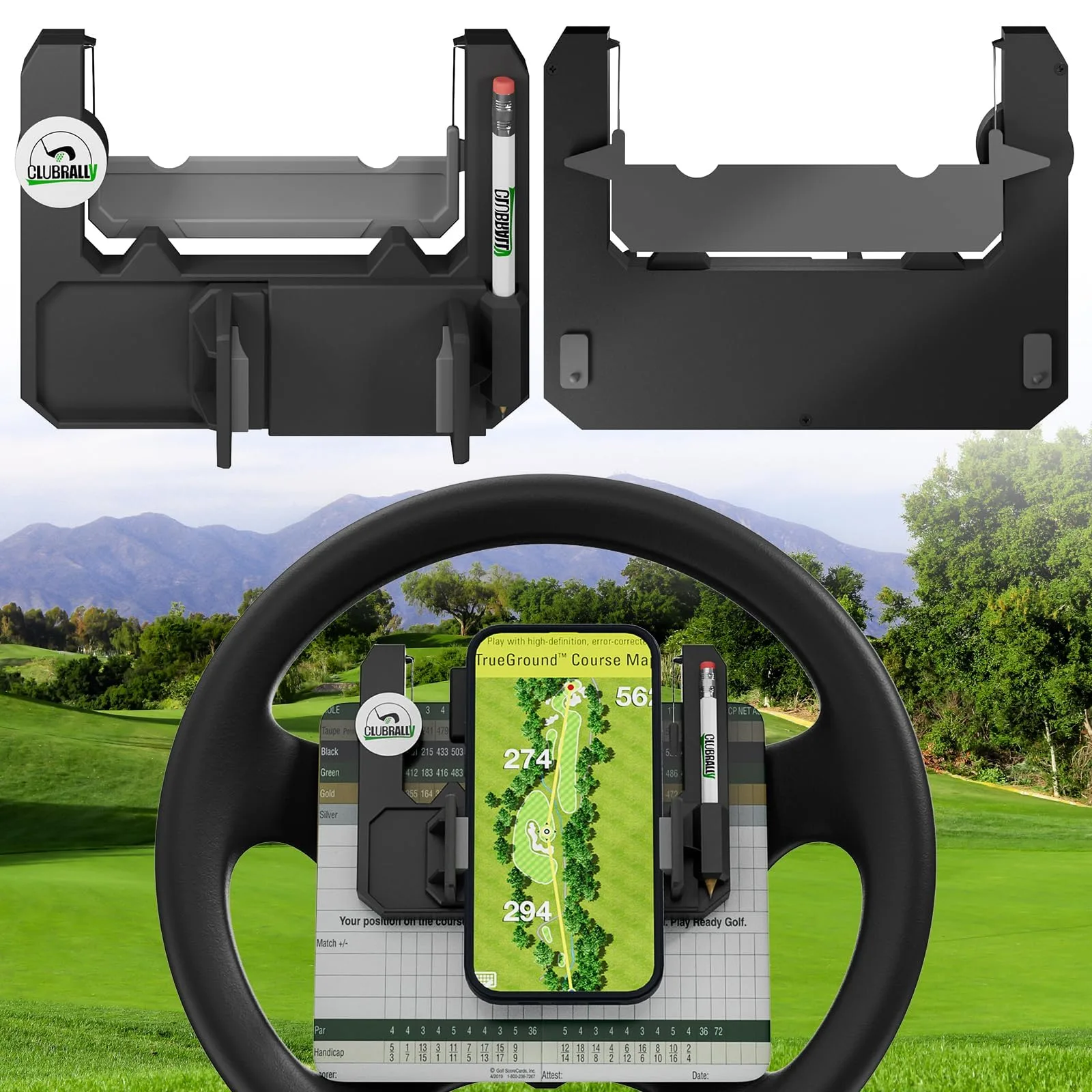 CLUBRALLY CB-143 Golf Cart Steering Wheel Phone Mount