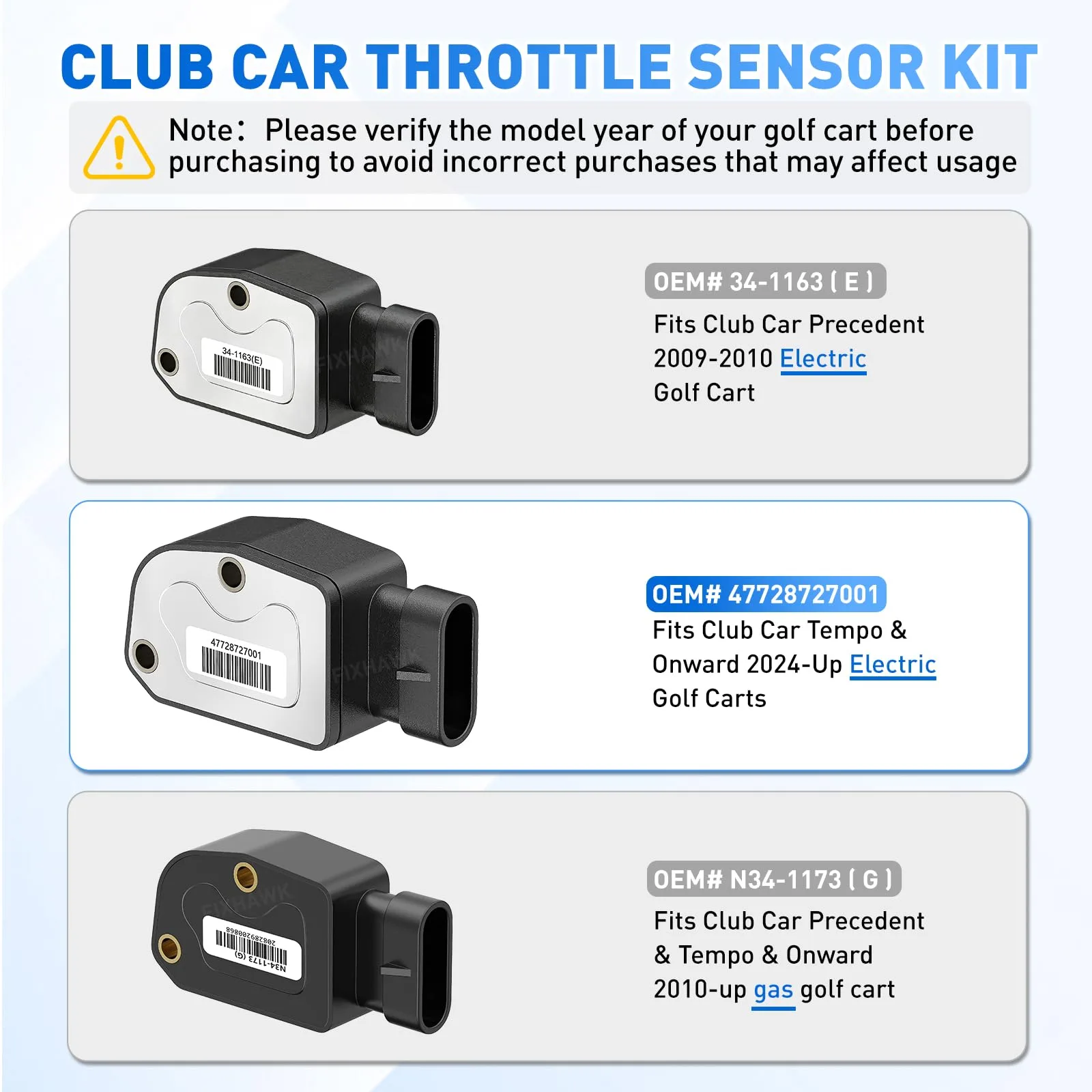 FIXHAWK Throttle Sensor Kit for Club Car Tempo & Onward image 4