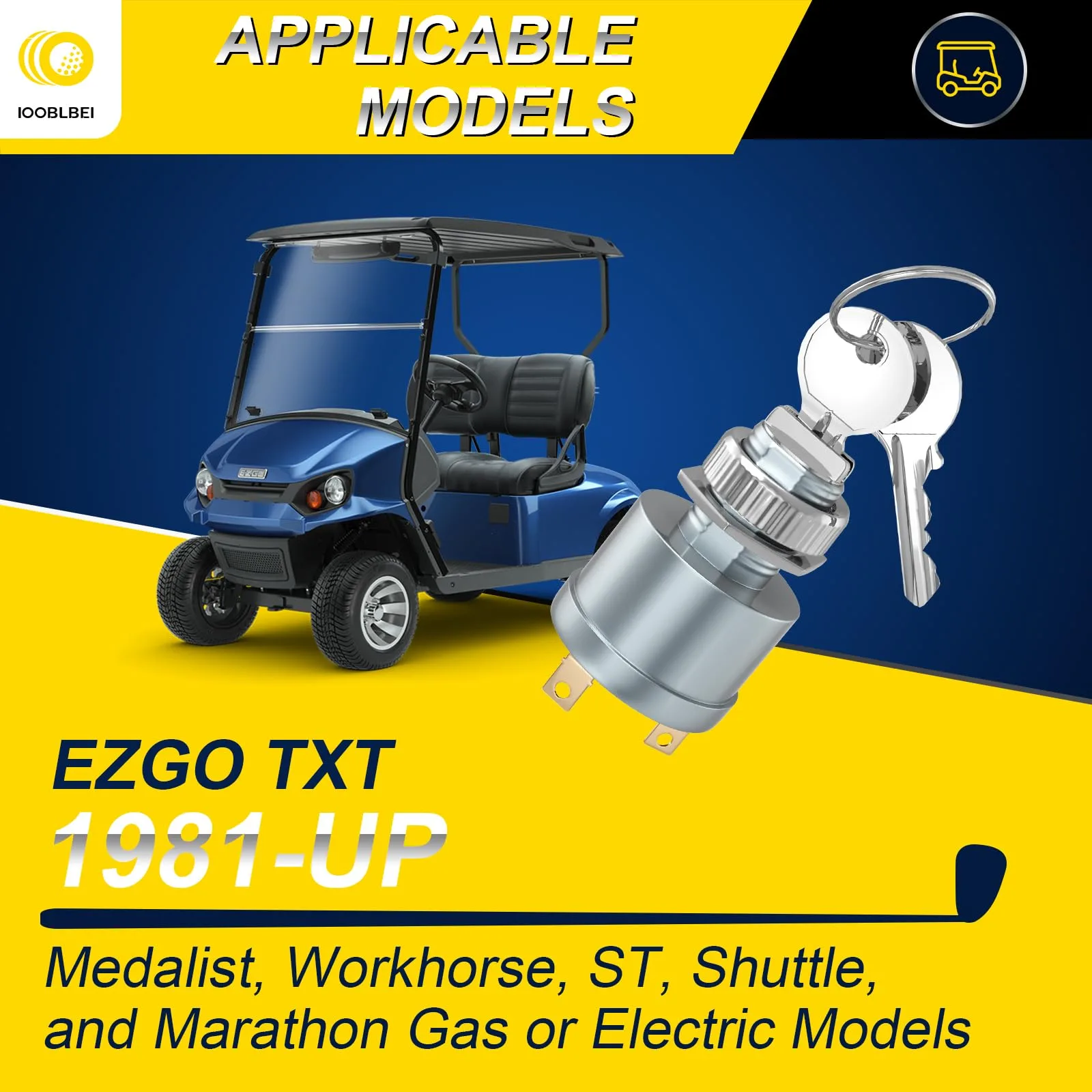 IOOBLBEI E-Z-GO Golf Cart Ignition Switch with Keys image 4