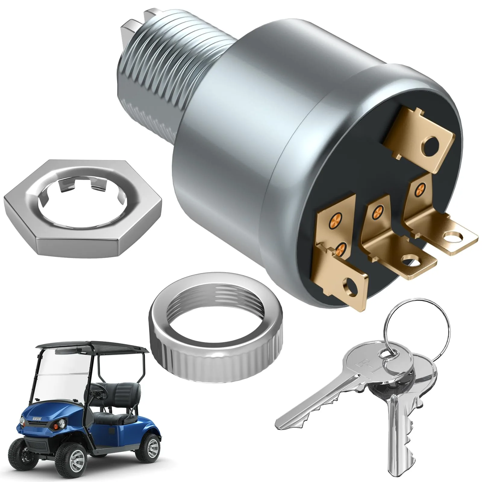 IOOBLBEI E-Z-GO Golf Cart Ignition Switch with Keys