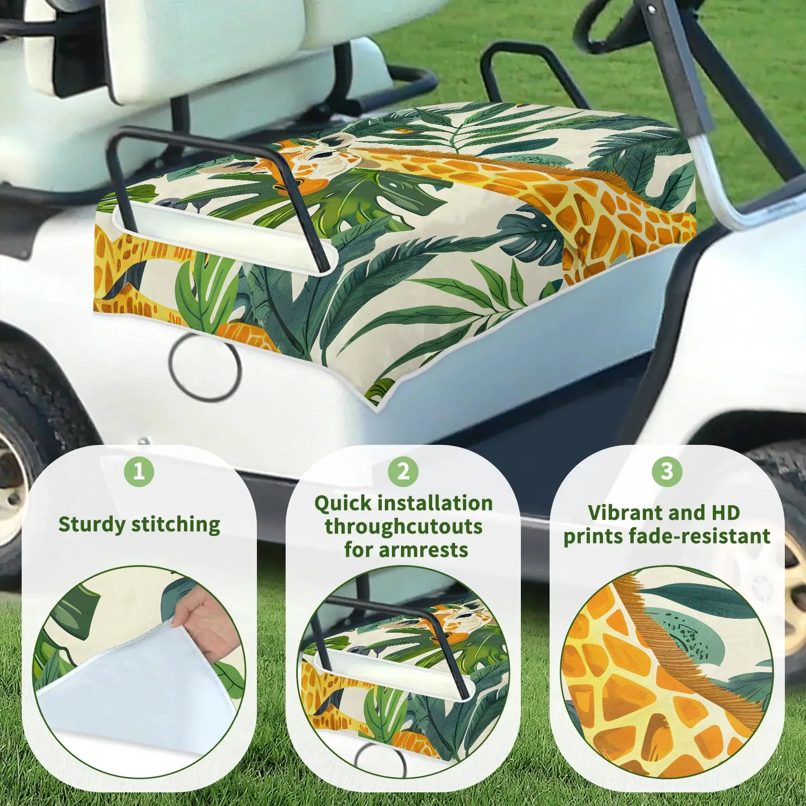 Tiveruda Golf Cart Seat Cover for Double Seats, 51 x 31 in image 3