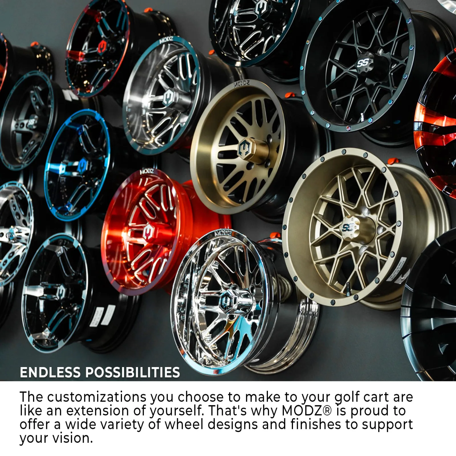 MODZ Convict 15x10 Chrome Golf Cart Wheel image 4