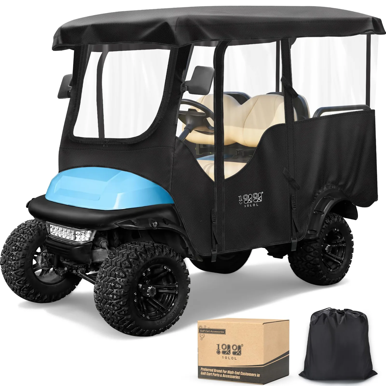 10L0L Golf Cart Enclosure for Club Car 4 Passenger