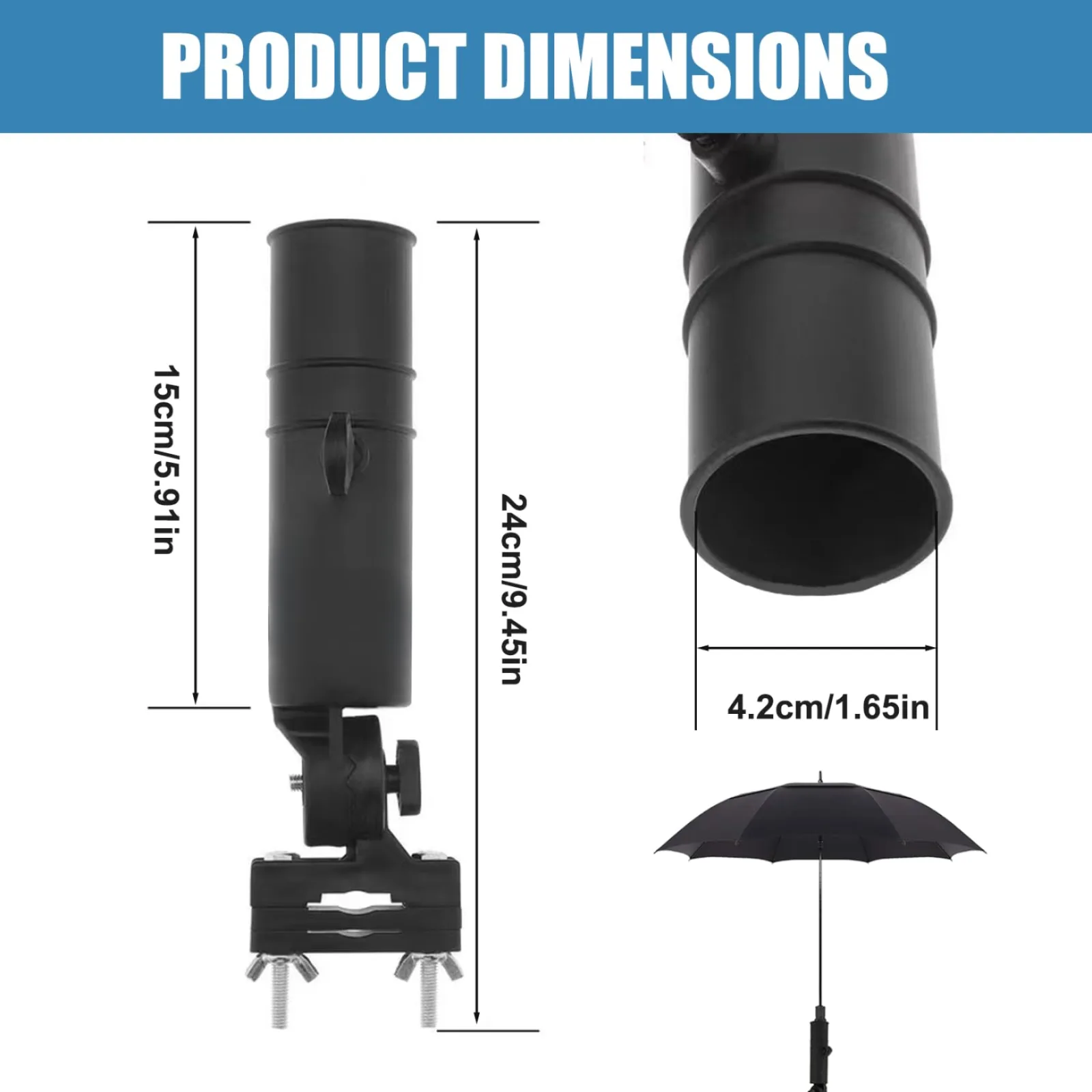 CurcKua Adjustable Golf Cart Umbrella Holder image 3