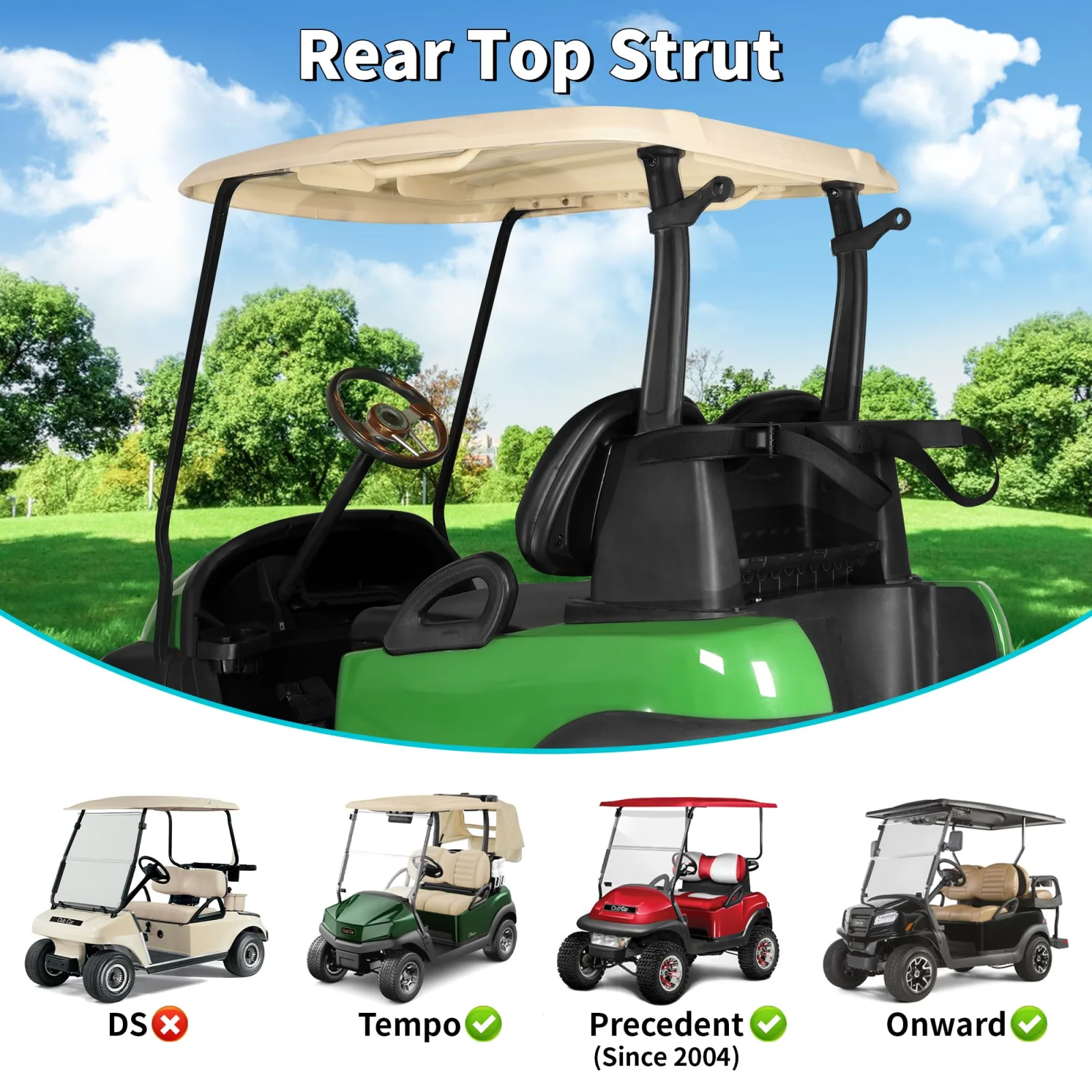 10L0L Rear Top Support Strut for Club Car Precedent image 3