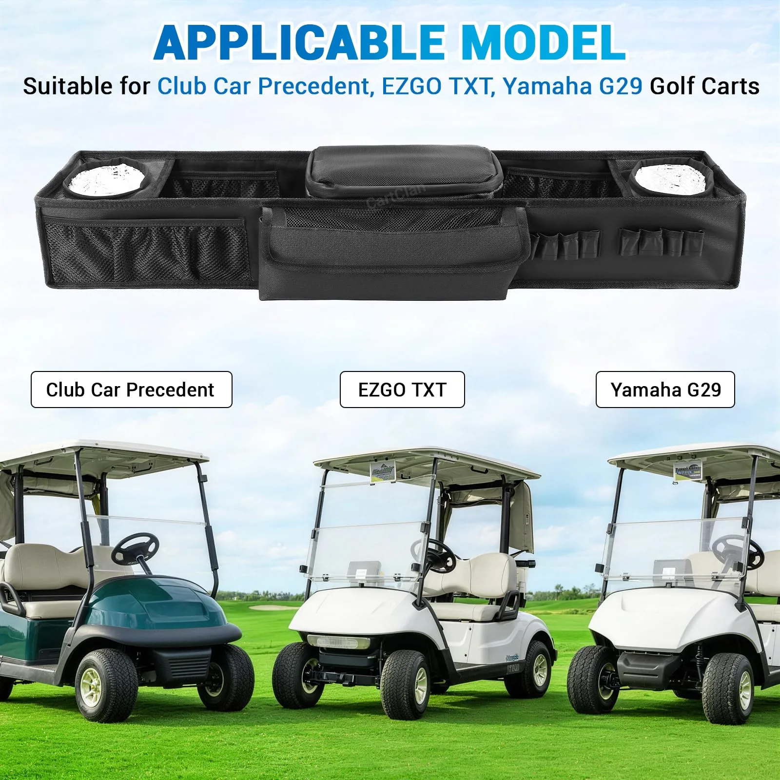 CartClan CT-0241 Golf Cart Front Storage Basket image 2