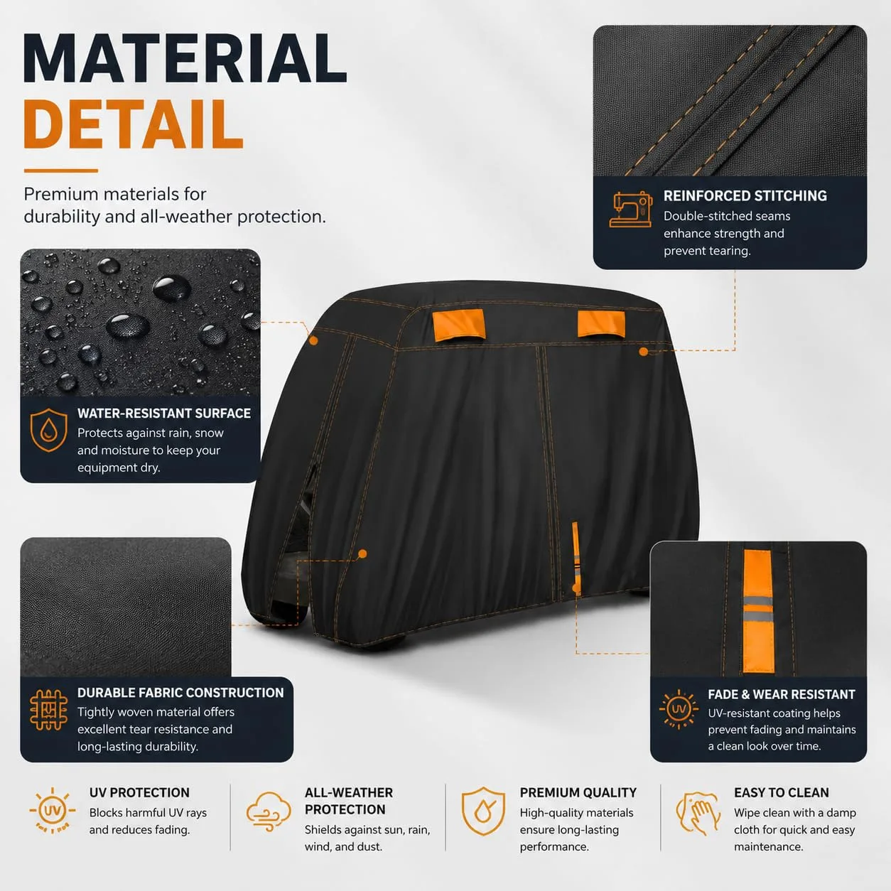 BMOKUAE Golf Cart Cover for Venom EV Stealth 4 Passenger image 2