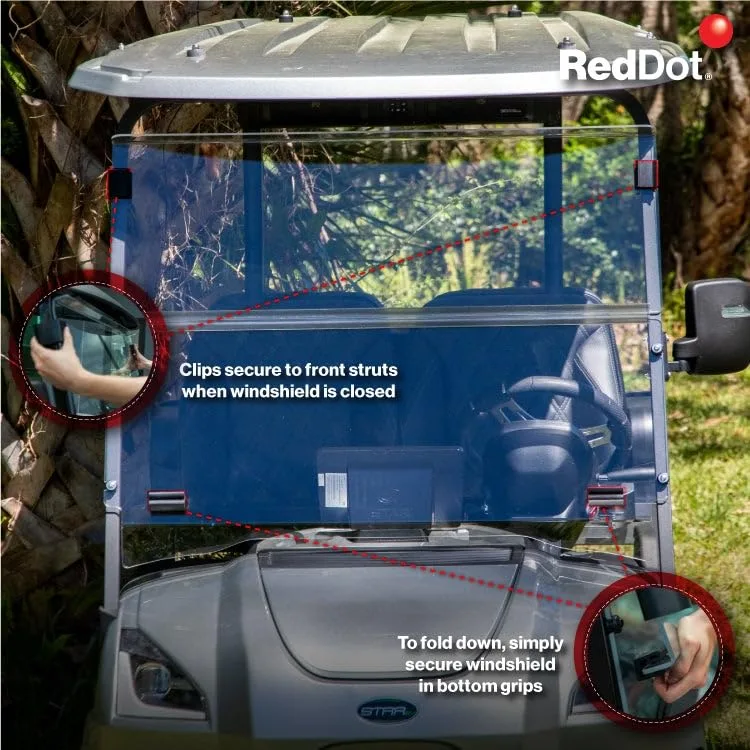 RED DOT Folding Tinted Windshield for Star EV Sirius image 3