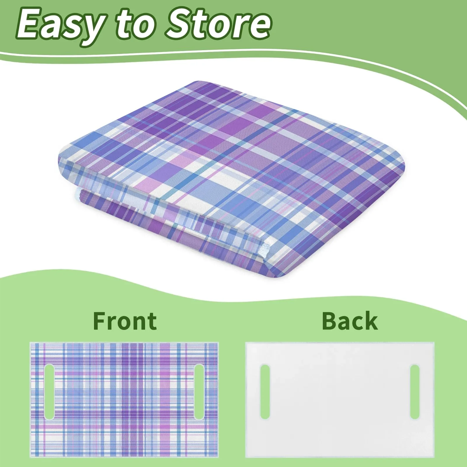Tiveruda Purple Checked Golf Cart Seat Cover 51 x 31 in image 4