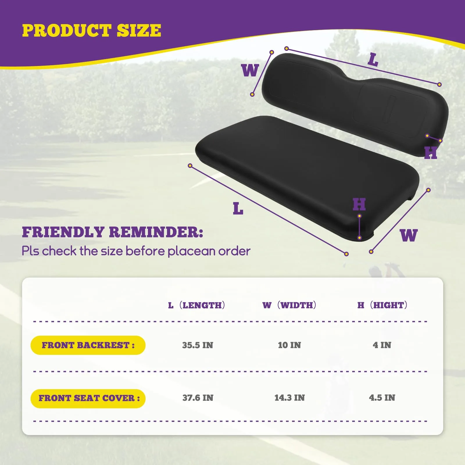 SHUNCHENXIANG E-Z-GO TXT Front Seat Cushion Set image 3