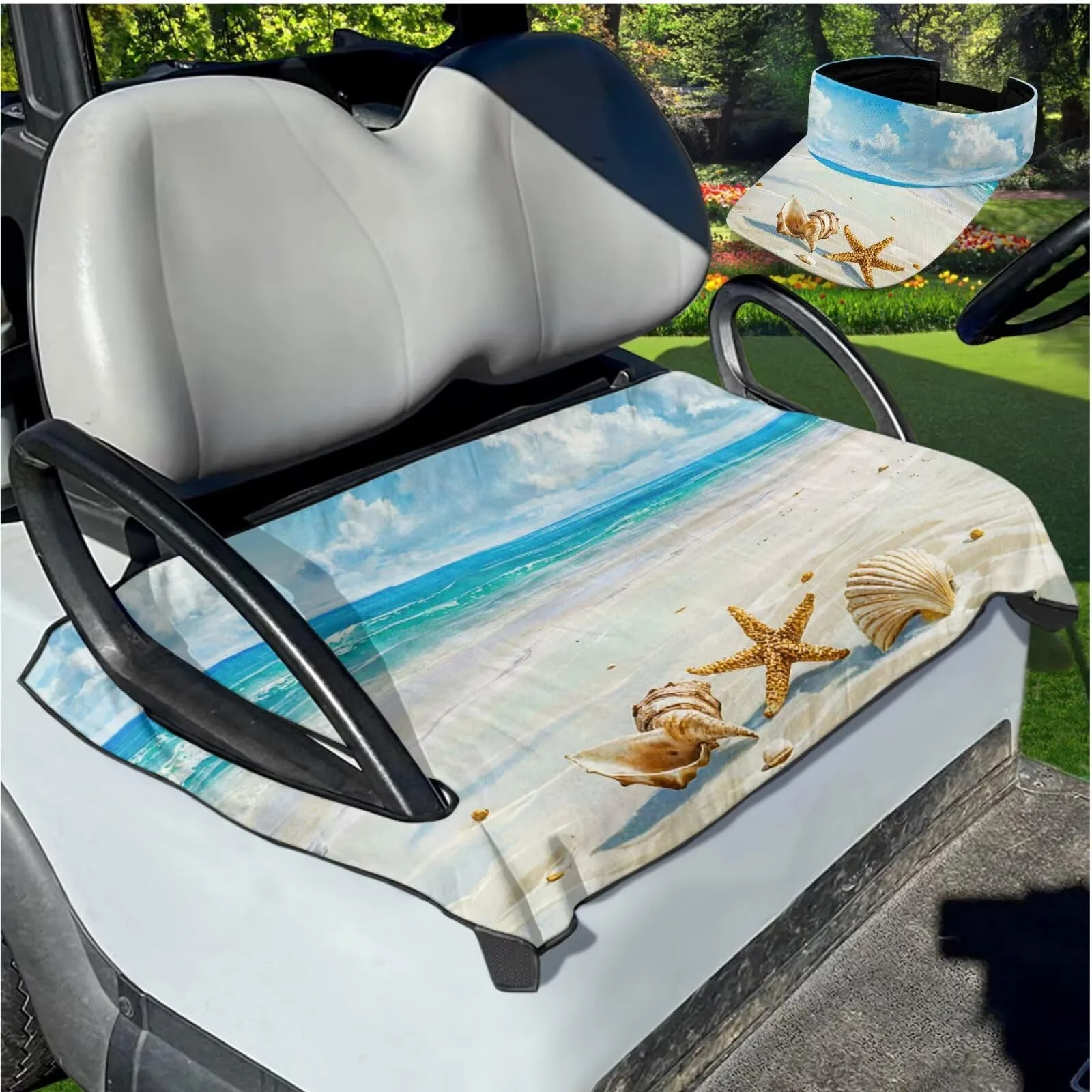 Yewattles Beach Starfish Golf Cart Seat Cover