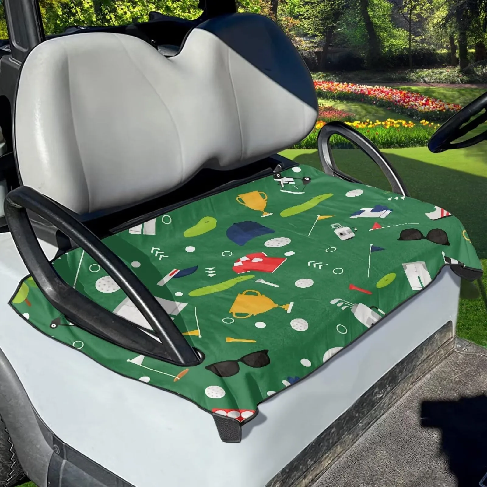 GULANGYU Golf Cart Seat Cover — Golf Pattern (GUL-CZ47-1)