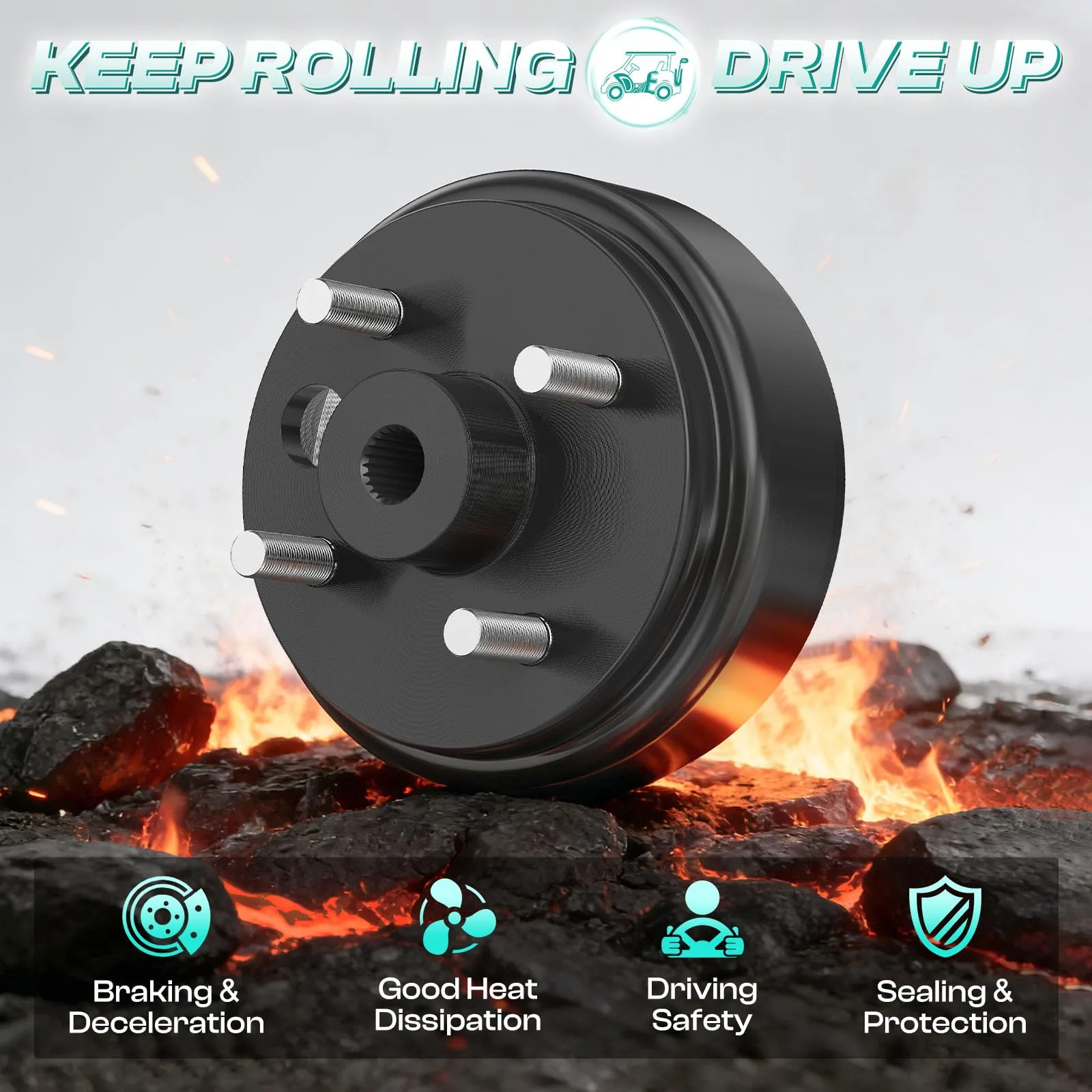 DRIVE UP Brake Drum Hub Assembly for E-Z-GO TXT image 2