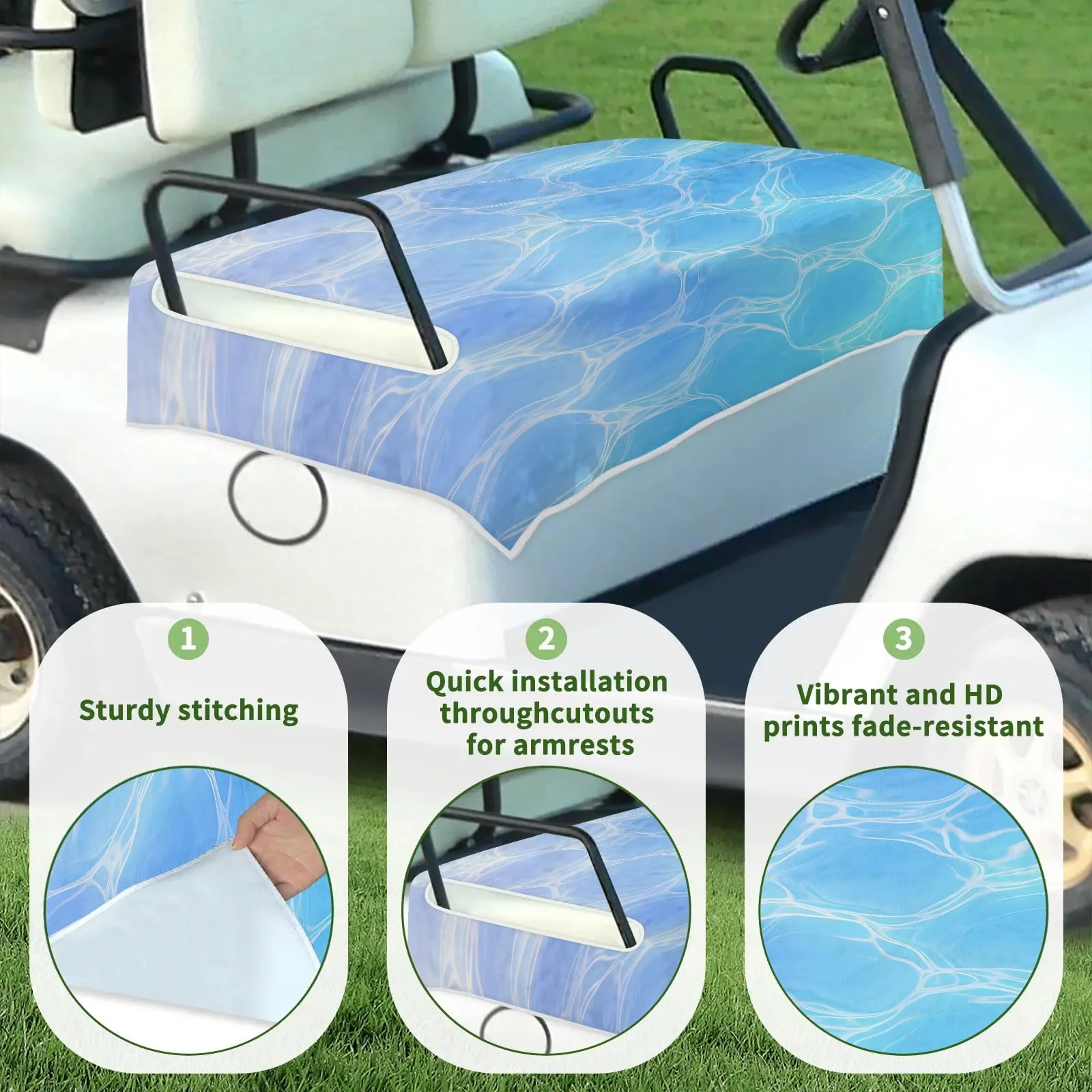 Tiveruda 51" x 31" Universal 2-Person Golf Cart Seat Cover image 3