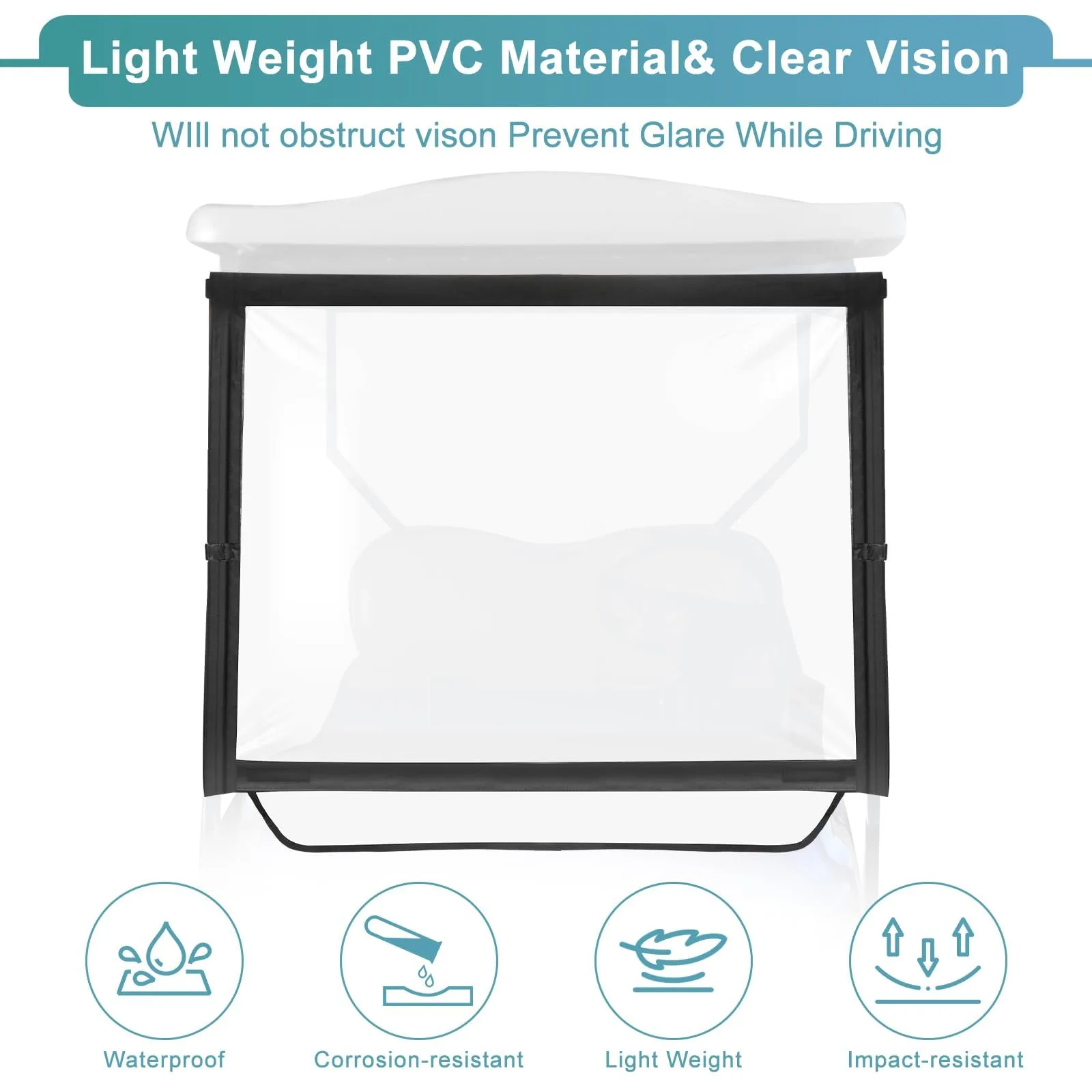 RIZINKART Foldable PVC Windshield for E-Z-GO TXT image 3