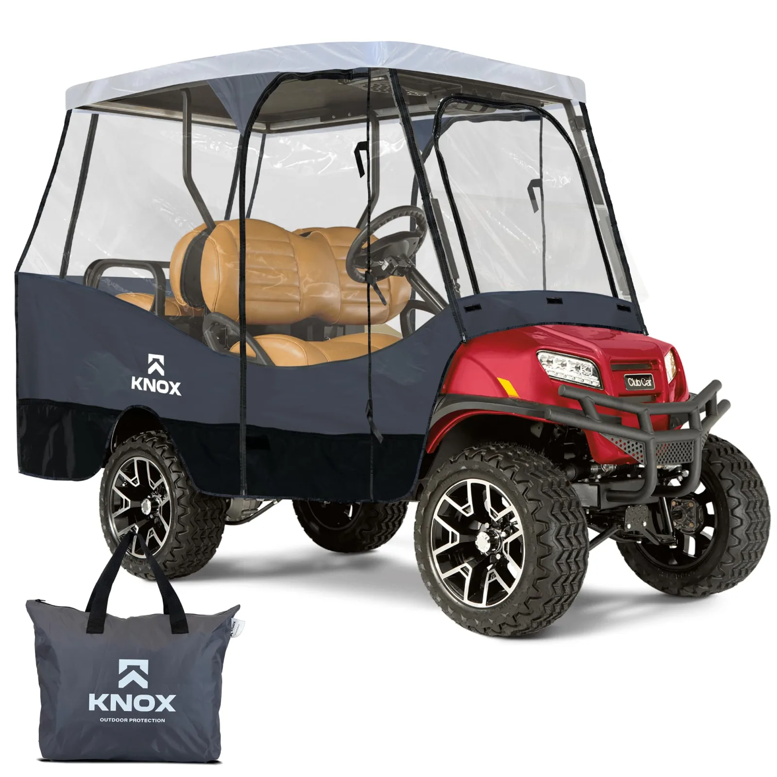 KNOX GLF015 4‑Person Universal Golf Cart Enclosure — Fits Roofs Up to 61.5"