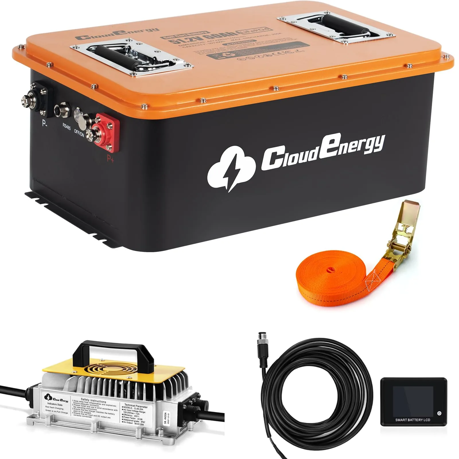 Cloudenergy GF2024046 51.2V 60Ah Golf Cart Battery