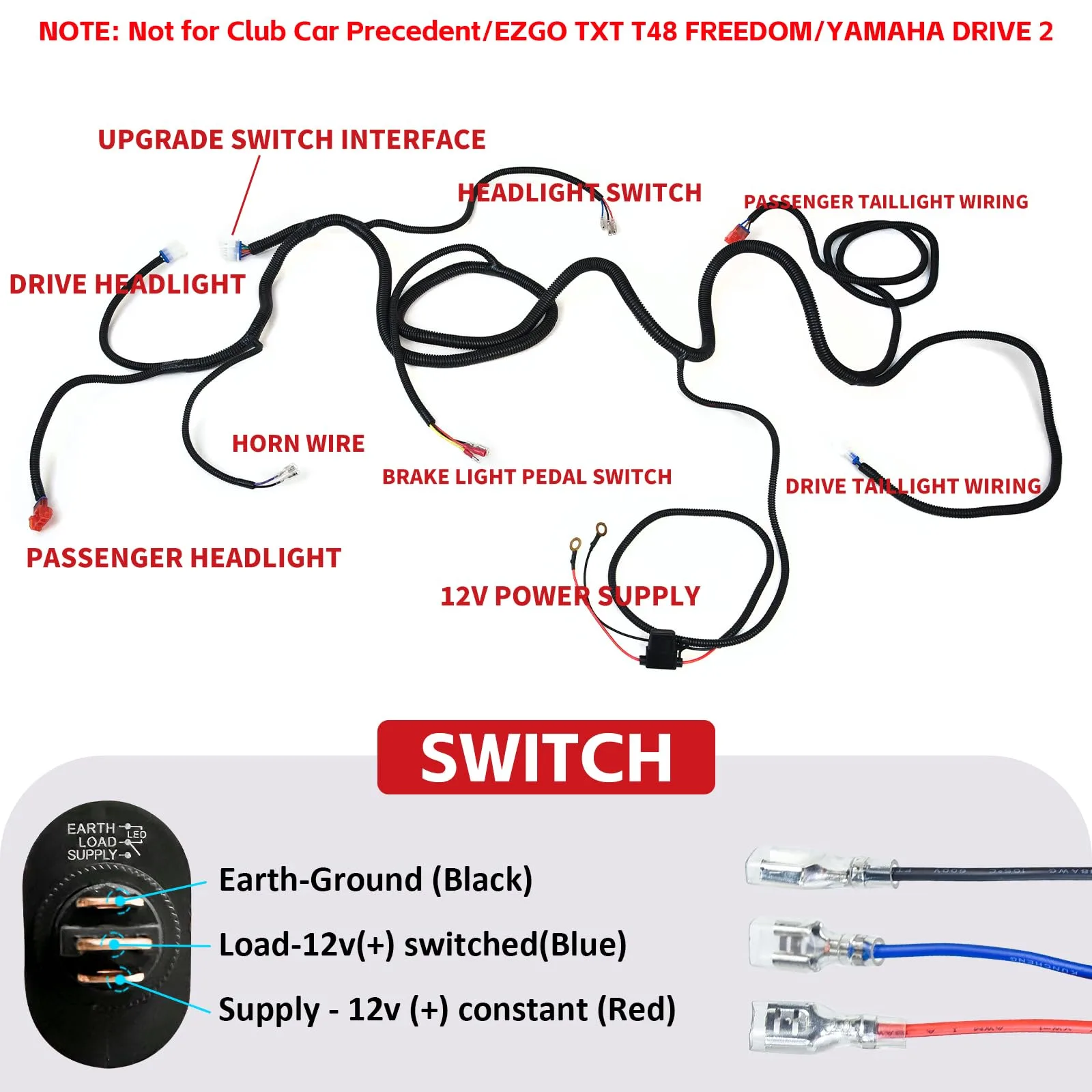 Shu-Ran 12V Golf Cart Light Harness, 9-Pin Connector image 2