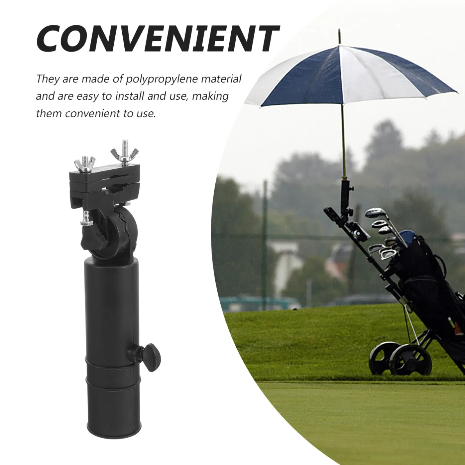 VILLCASE Adjustable Golf Cart Umbrella Holder Plastic Clamp image 4