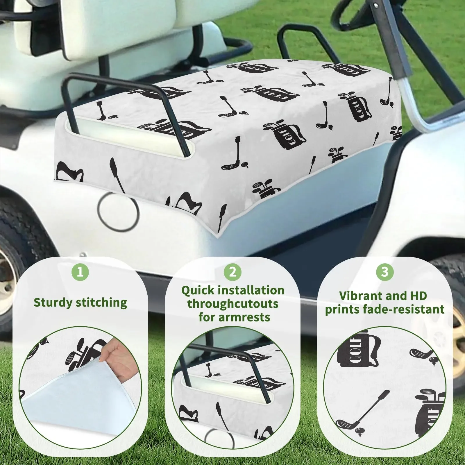 Tiveruda Golf Cart Seat Cover Blanket, 51 x 31 in image 3