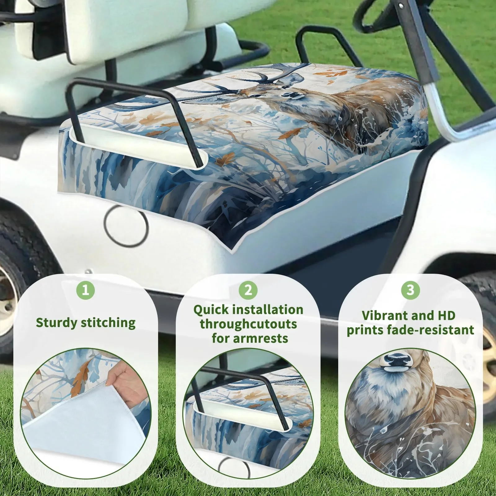 Tiveruda Golf Cart Seat Cover for Double Seats image 3