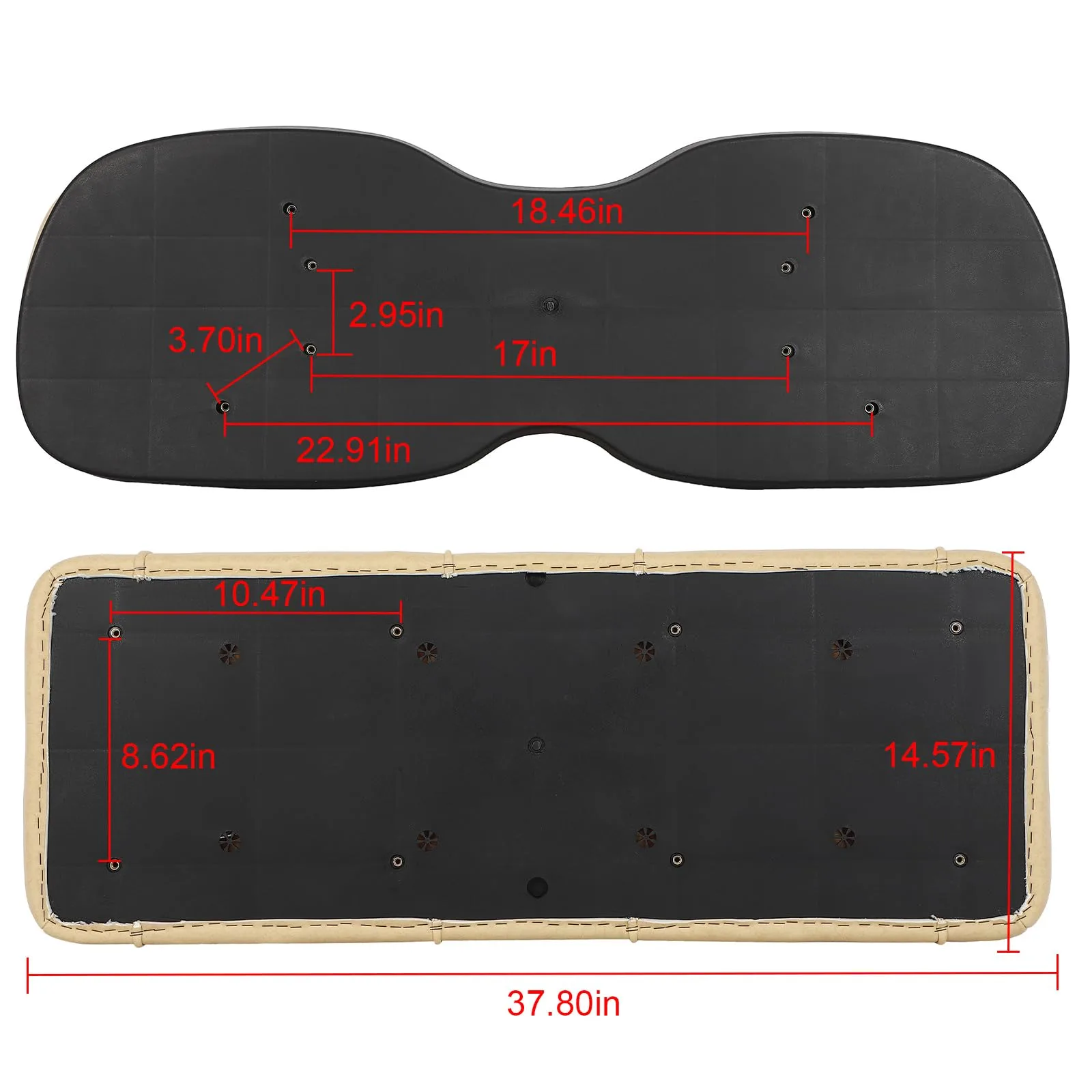 ECCPP Beige Rear Golf Cart Flip-Seat Cushion Set image 4