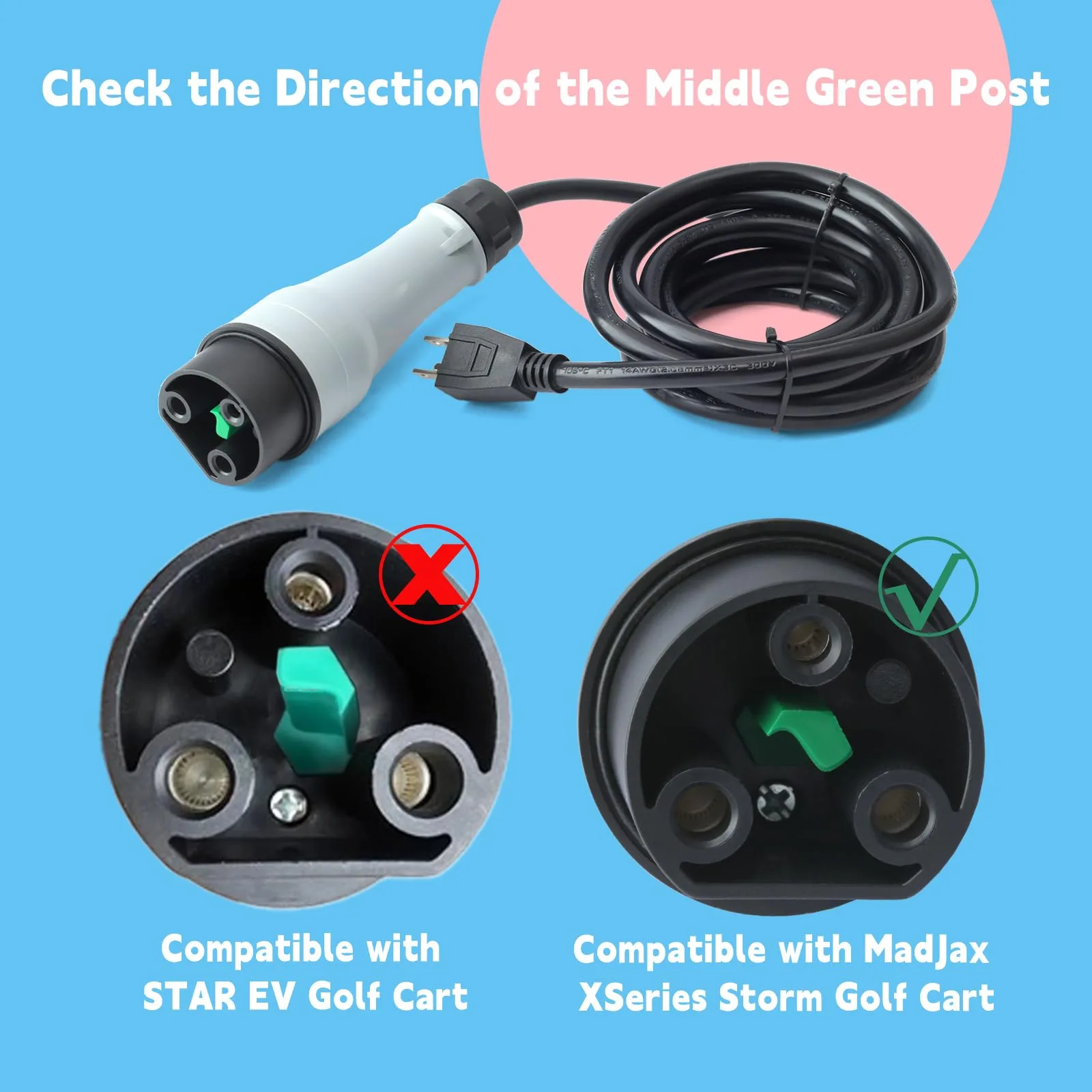 GLOXTED Y-60 Golf Cart Charging Cord Assembly image 3