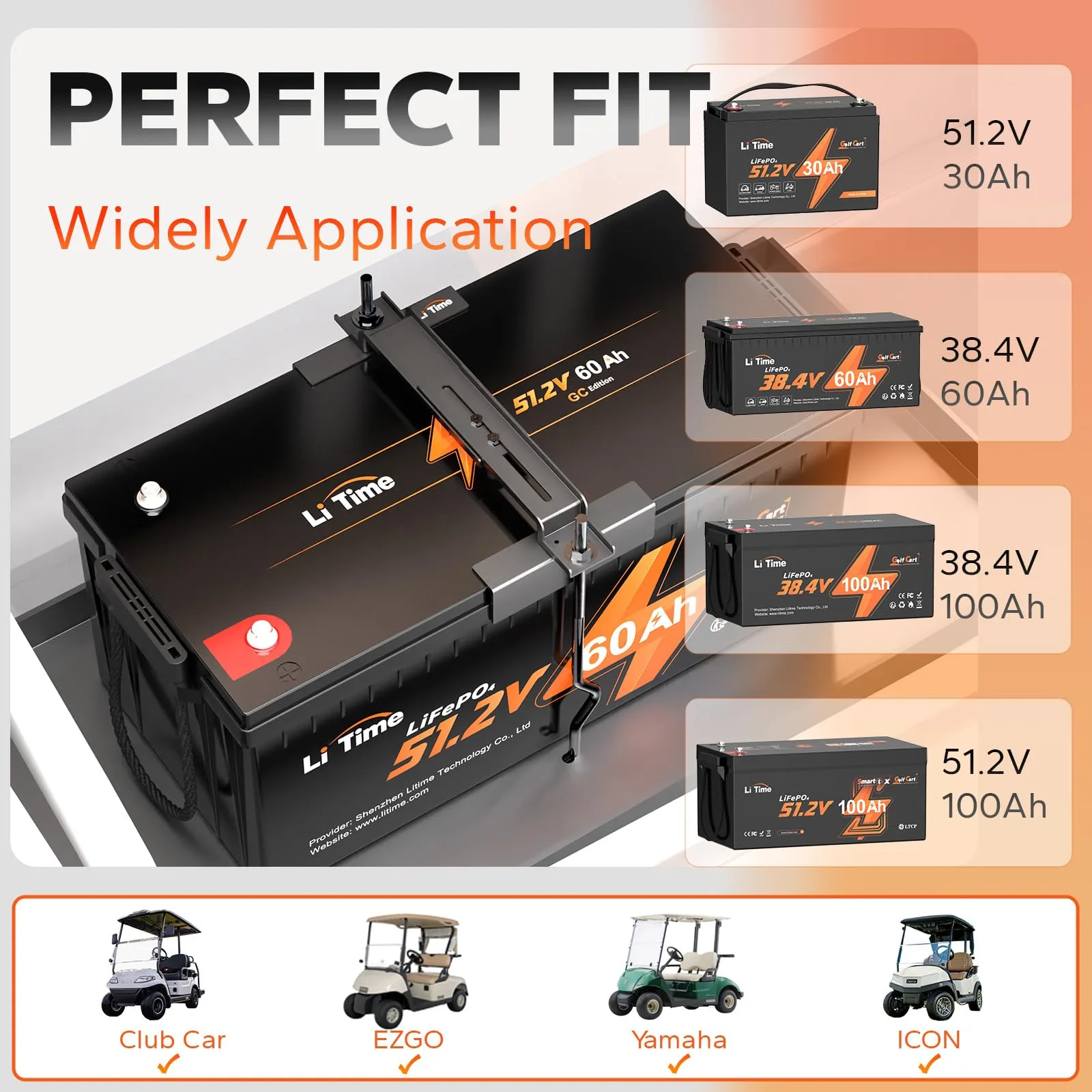 LiTime GC-FIXEDBRKT Golf Cart Battery Hold-Down Kit image 3