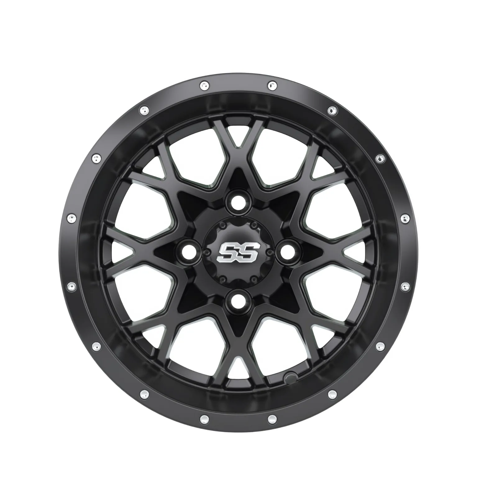 GTW Vortex 12x7 Matte Black Golf Cart Wheel image 2