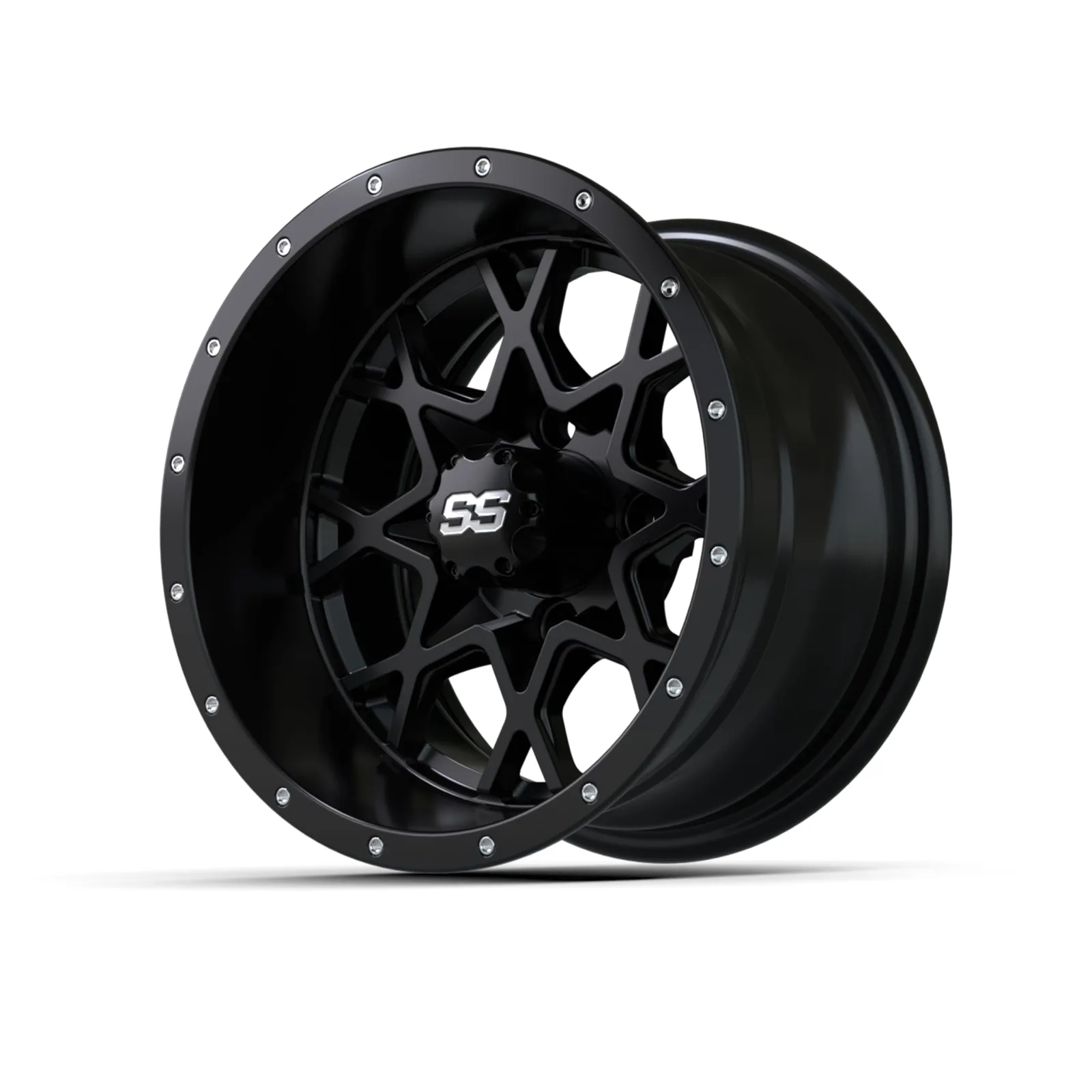 GTW Vortex 12x7 Matte Black Golf Cart Wheel image 3