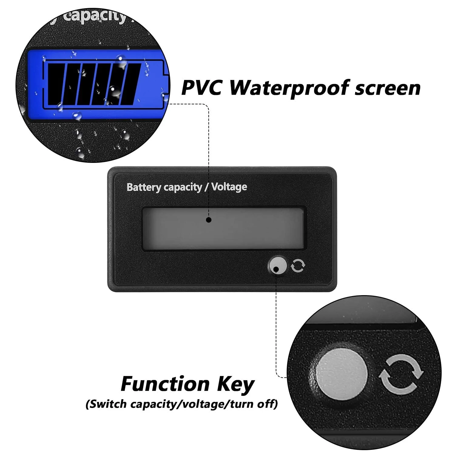 Weewooday Digital Battery Capacity Voltage Meter DC 12–84V image 3