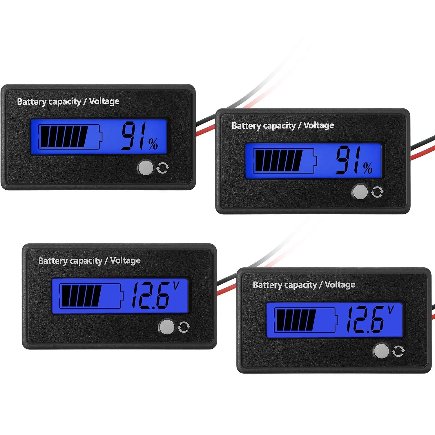 Weewooday Digital Battery Capacity Voltage Meter DC 12–84V