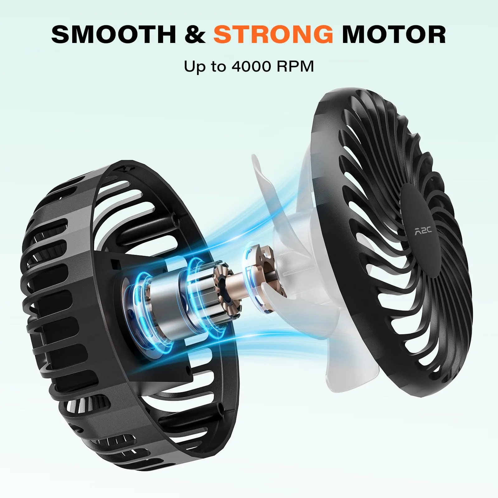 A2C WT-F1-M04X Rechargeable Portable Magnetic Golf Cart Fan — 2-Pack image 4