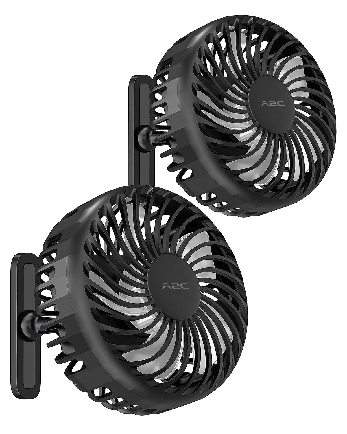 A2C WT-F1-M04X Rechargeable Portable Magnetic Golf Cart Fan — 2-Pack