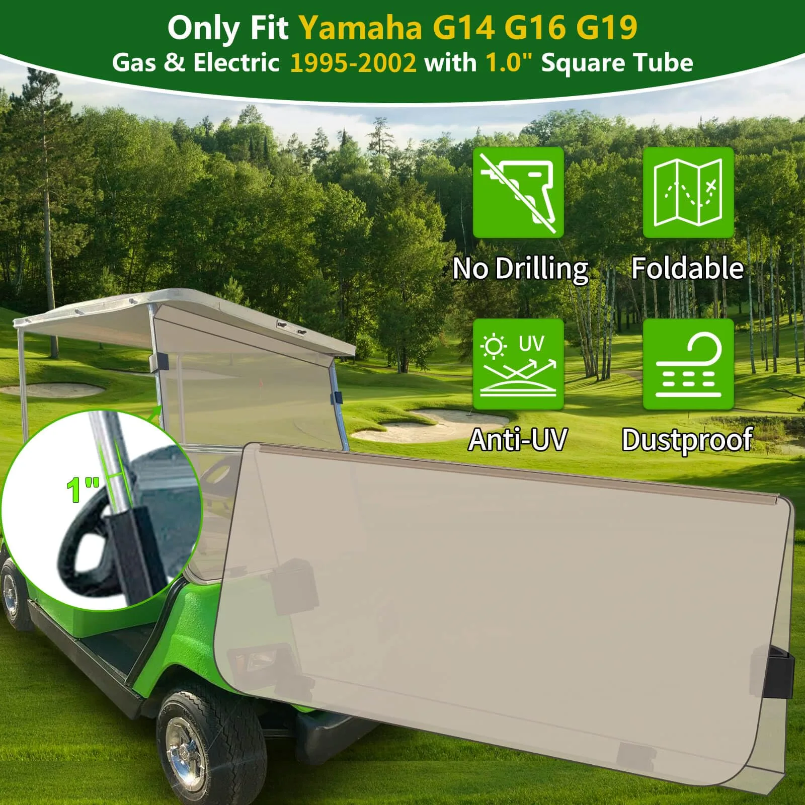 Cartalia CYG16FW Windshield for Yamaha G14 G16 G19 image 2