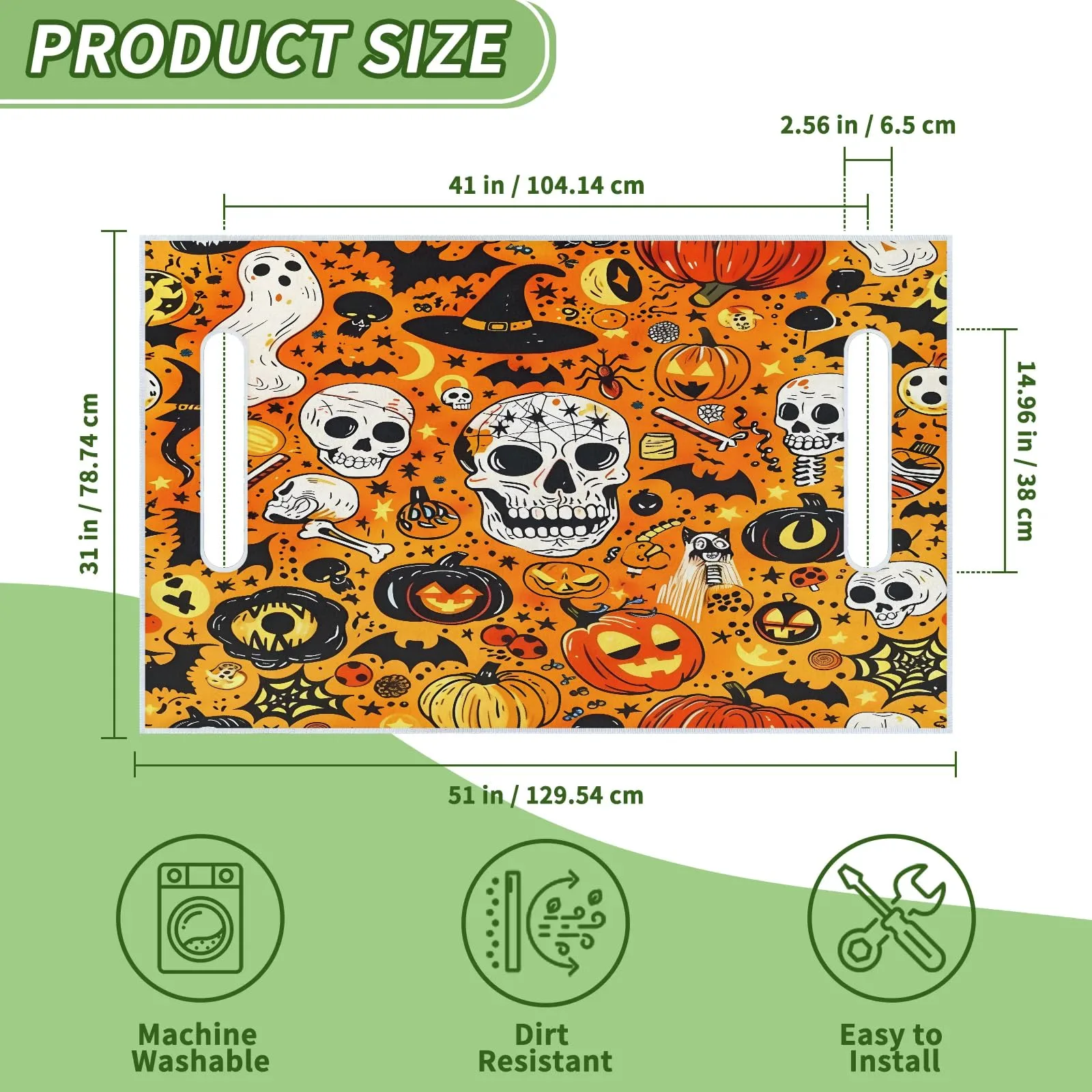 Tiveruda Halloween Sugar Skull Golf Cart Seat Cover image 2
