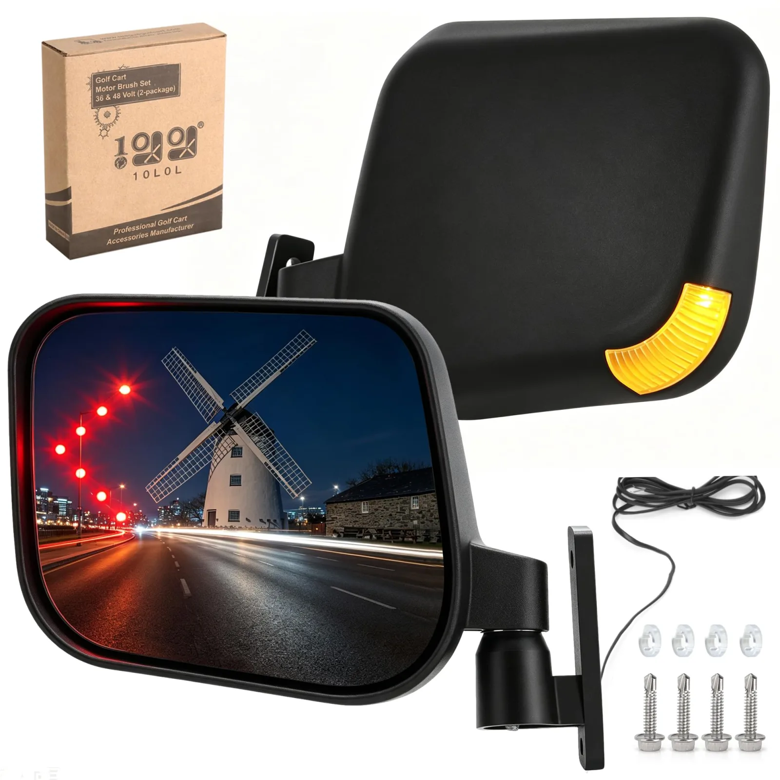 Golf Cart Side Mirrors with Turn Signals for EZGO & Yamaha
