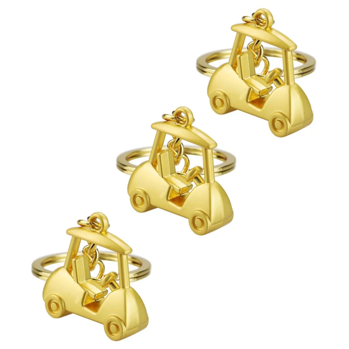 BESPORTBLE Golden Metal Golf Cart Keychain Pendants