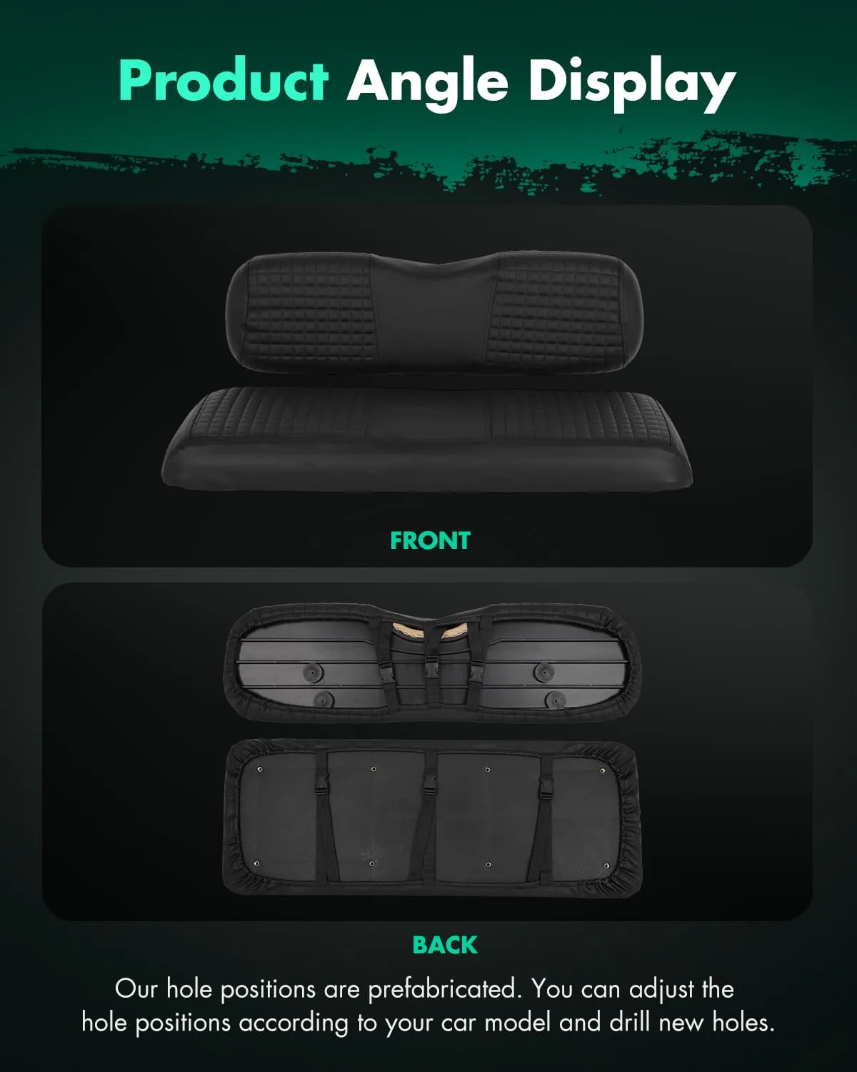 SCITOO Golf Cart Rear Seat Covers for Club Car, EZGO & Yamaha image 3