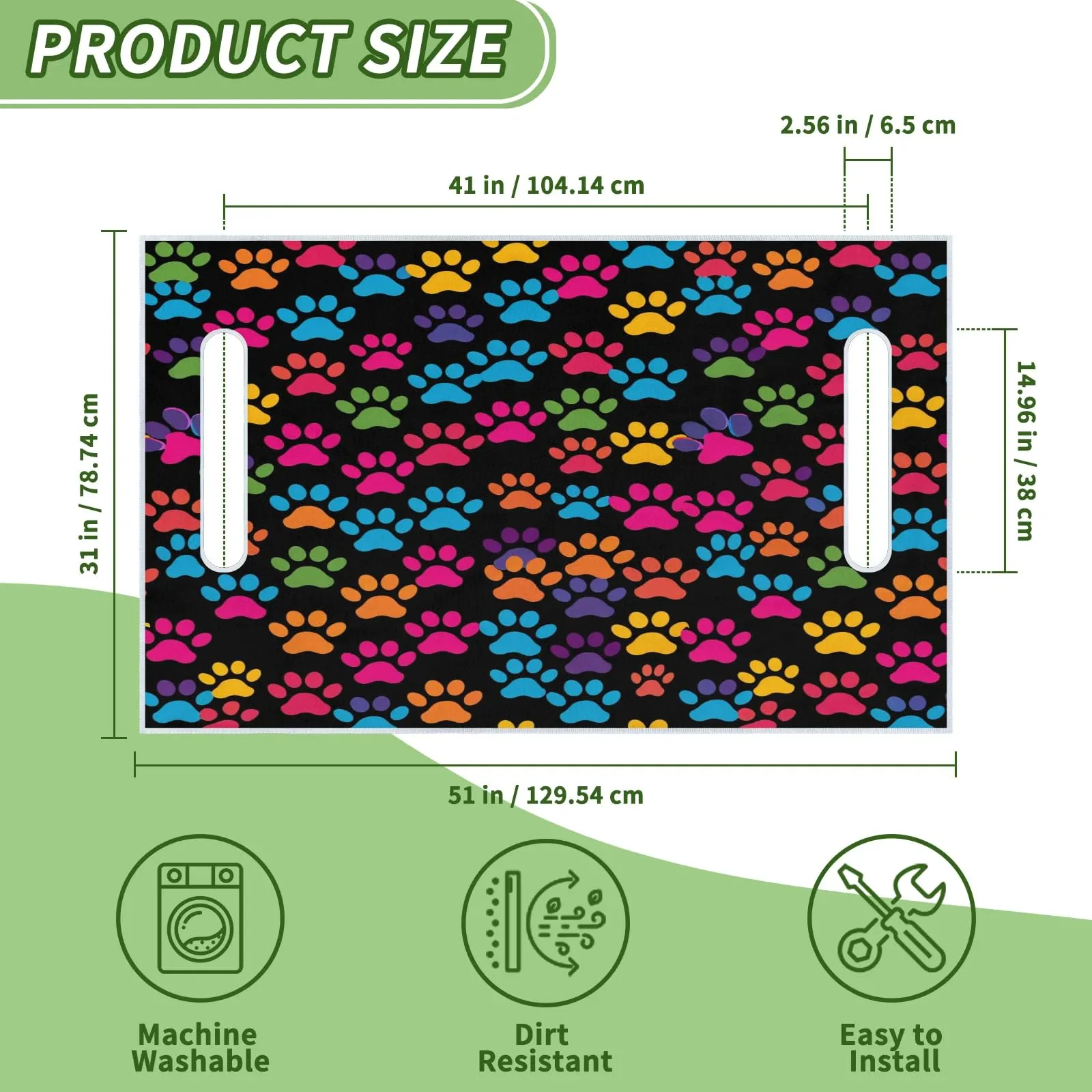 Tiveruda Dog Paw Golf Cart Seat Cover 51 x 31 in image 2