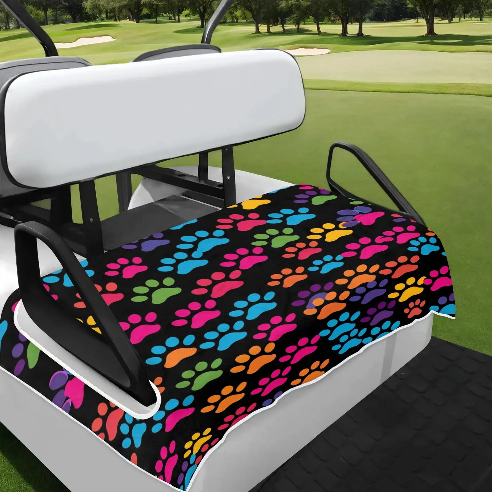 Tiveruda Dog Paw Golf Cart Seat Cover 51 x 31 in